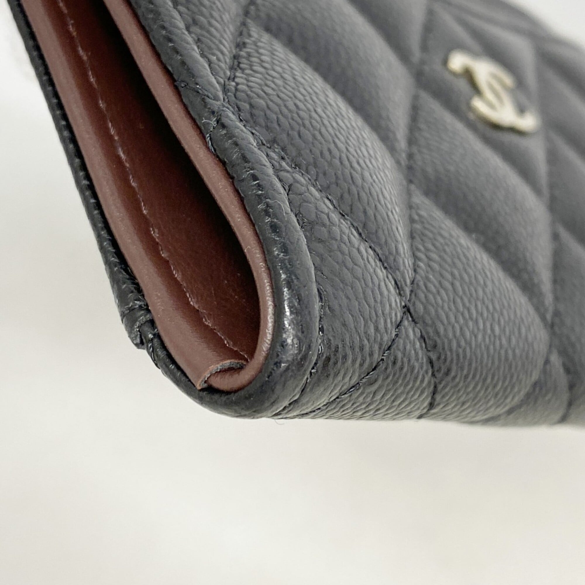 Chanel Black Grained Calfskin Coin Purse/Coin Case (Pre-Owned)
