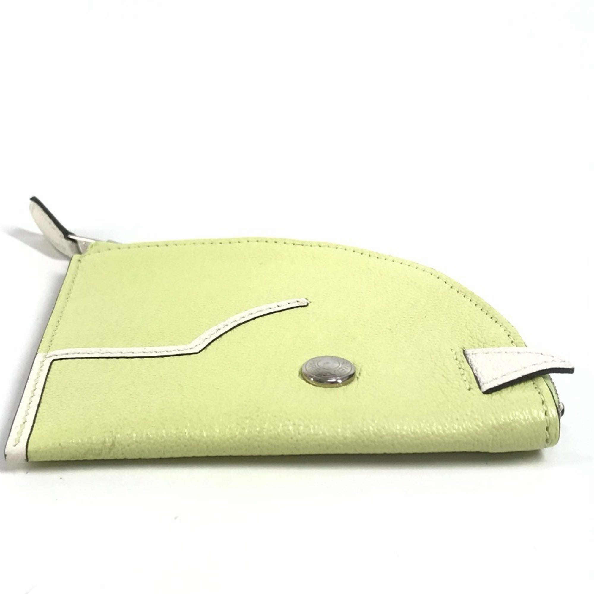 Hermes Yellow Chevre Leather Coin Purse/Coin Case (Pre-Owned)