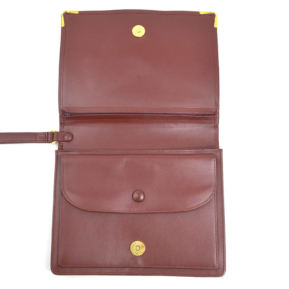 Cartier Burgundy Leather Clutch Bag (Pre-Owned)