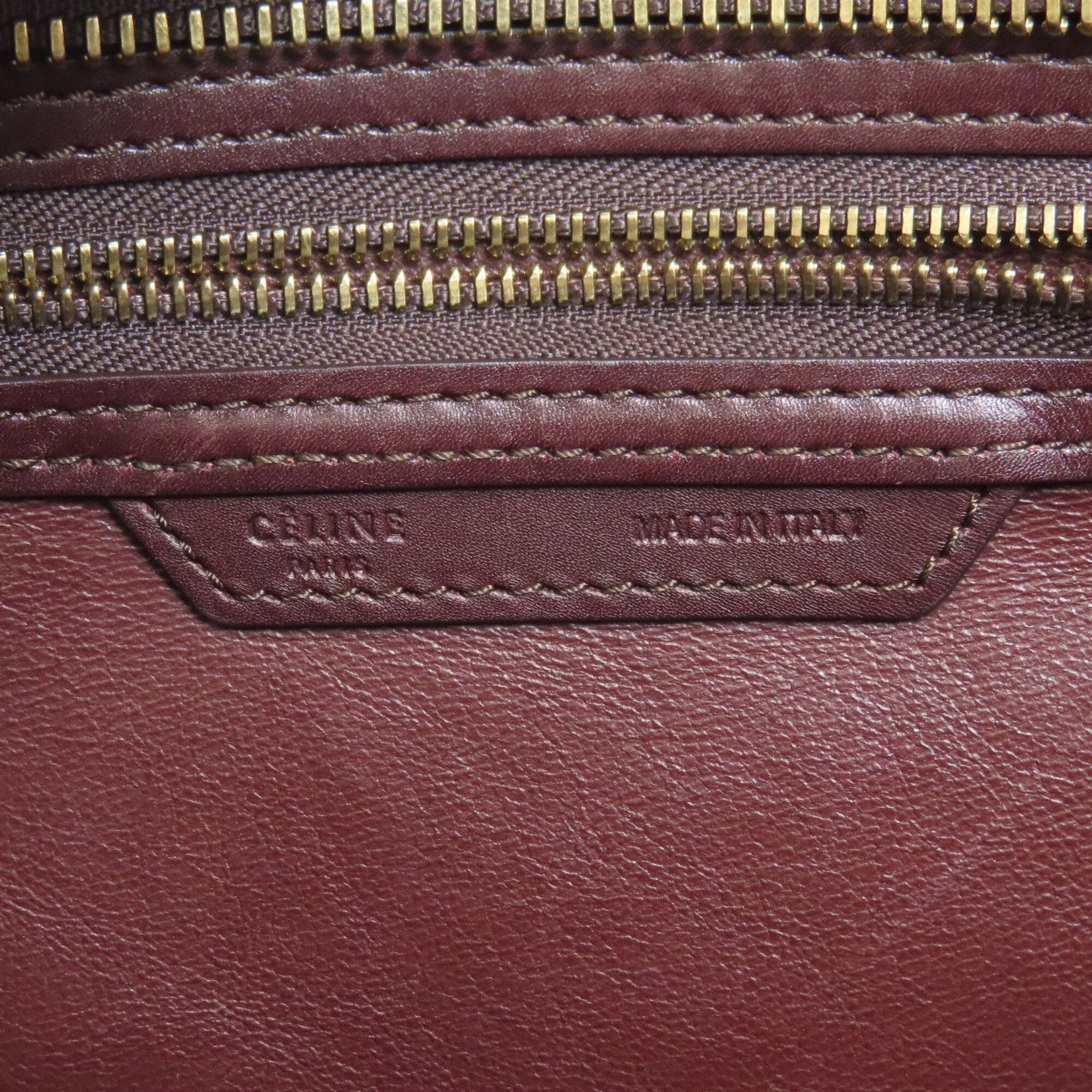 Celine Black Bordeaux Brown Leather Tote Bag (Pre-Owned)