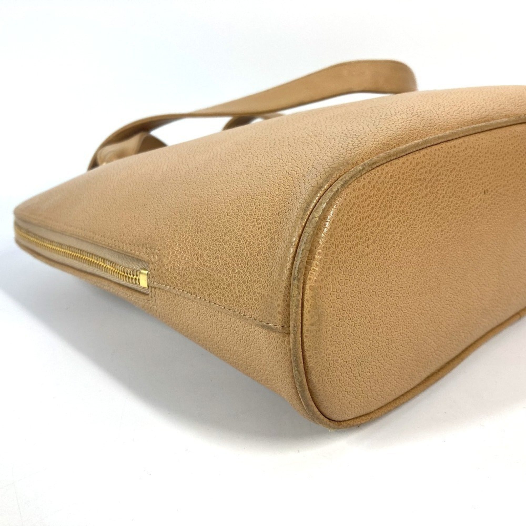 Chanel Beige Grained Calfskin Shoulder Bag Tote Bag (Pre-Owned)