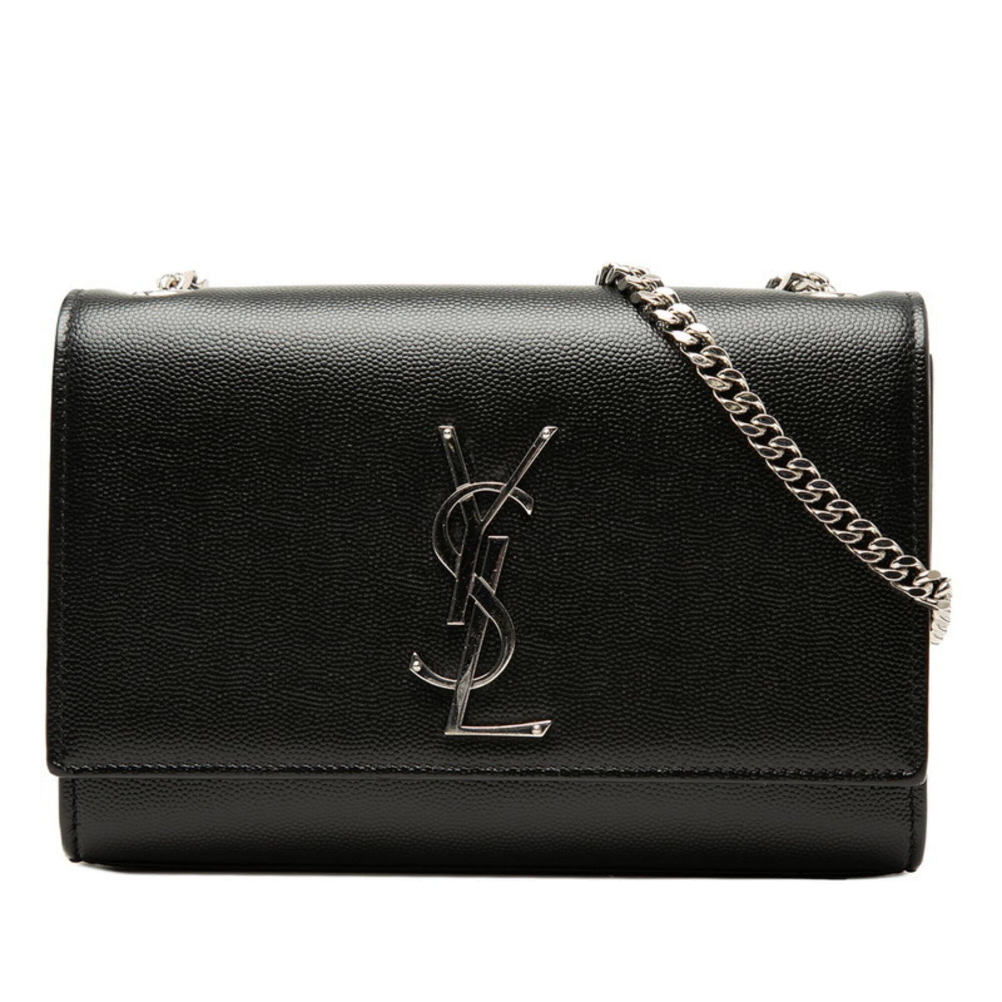 Saint Laurent Black Silver Leather Shoulder Bag (Pre-Owned)
