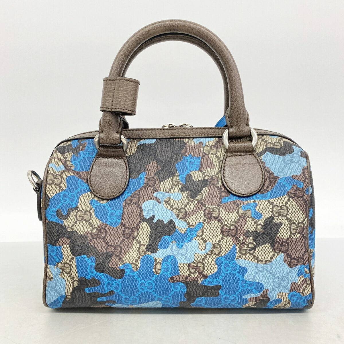 Gucci Blue Brown Pvc Handbag (Pre-Owned)