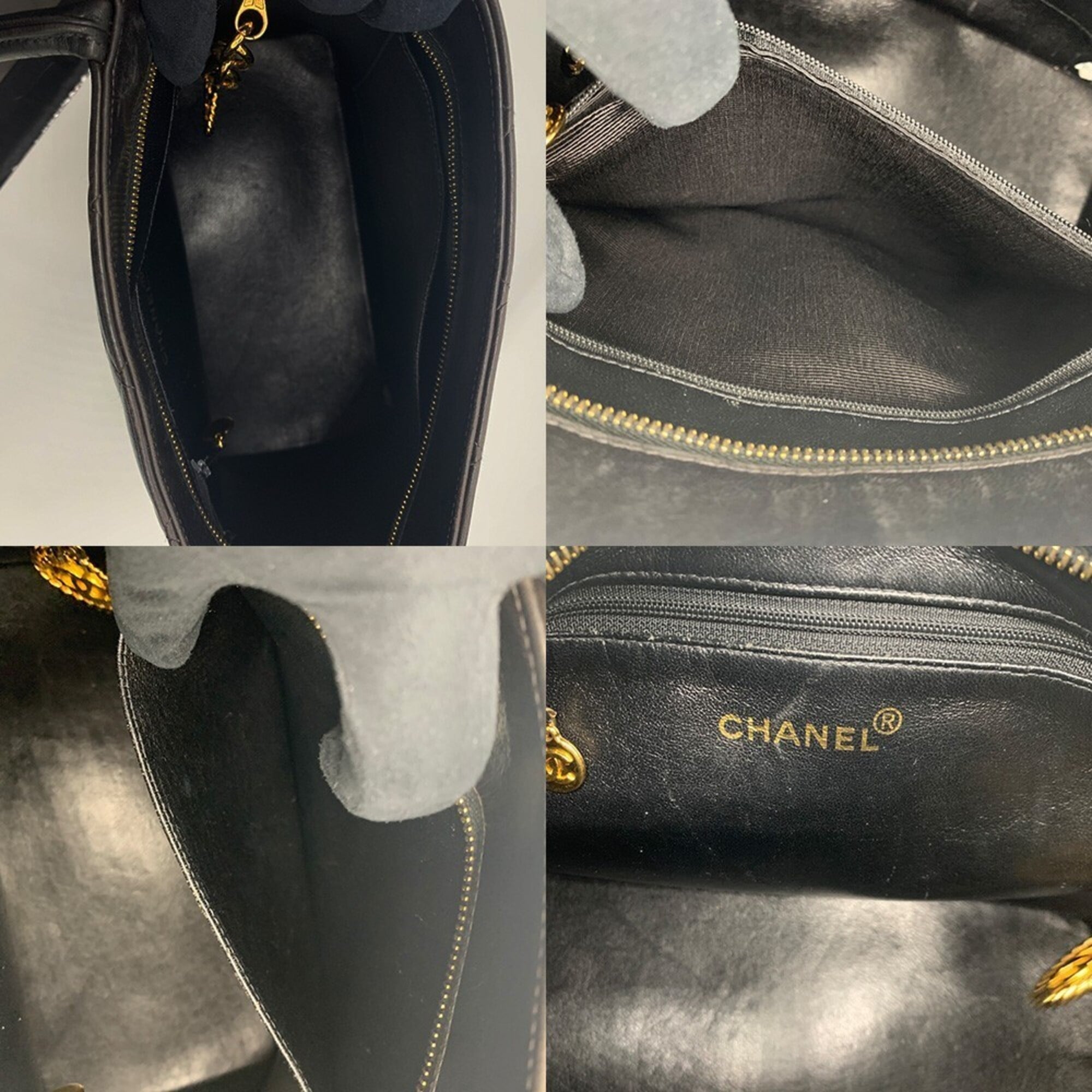 Chanel Matelasse Black Leather Tote Bag (Pre-Owned)