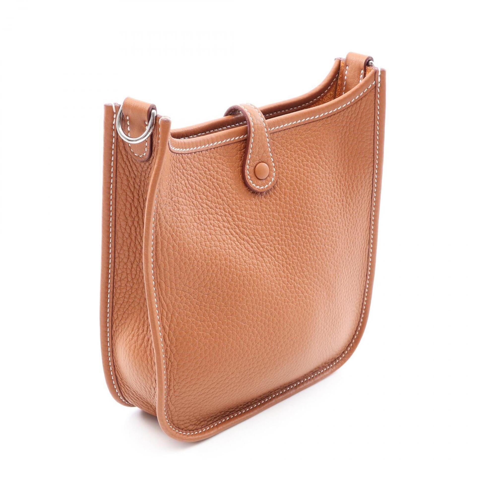 Hermes Brown Taurillon Clemence Leather Handbag Shoulder Bag (Pre-Owned)