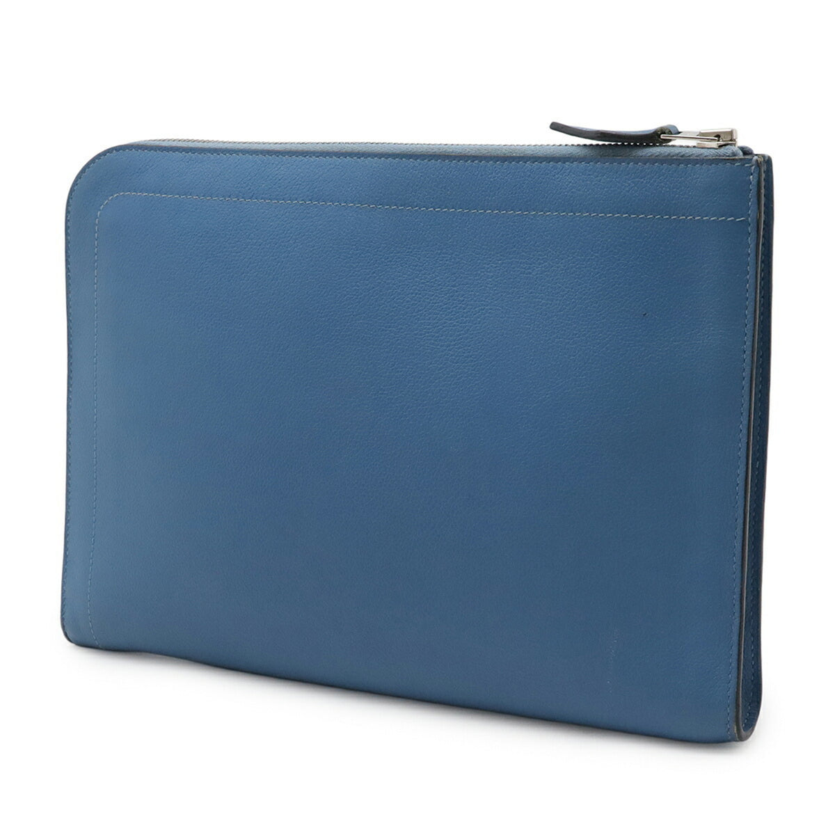 Hermes Blue Leather Clutch Bag (Pre-Owned)