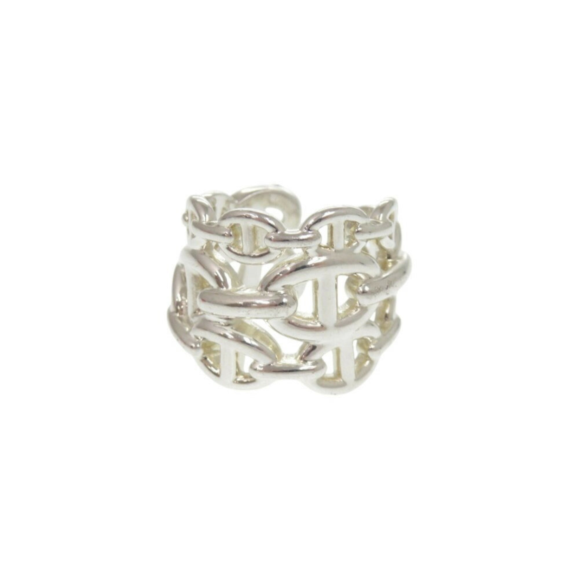 Hermes Silver Silver 925 Band Ring (Pre-Owned)