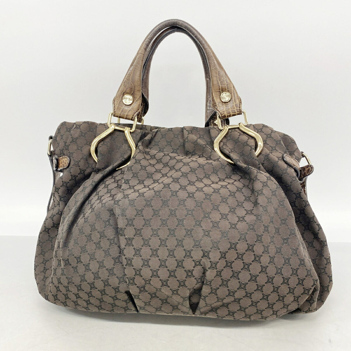 Celine Brown Nylon Canvas Handbag (Pre-Owned)