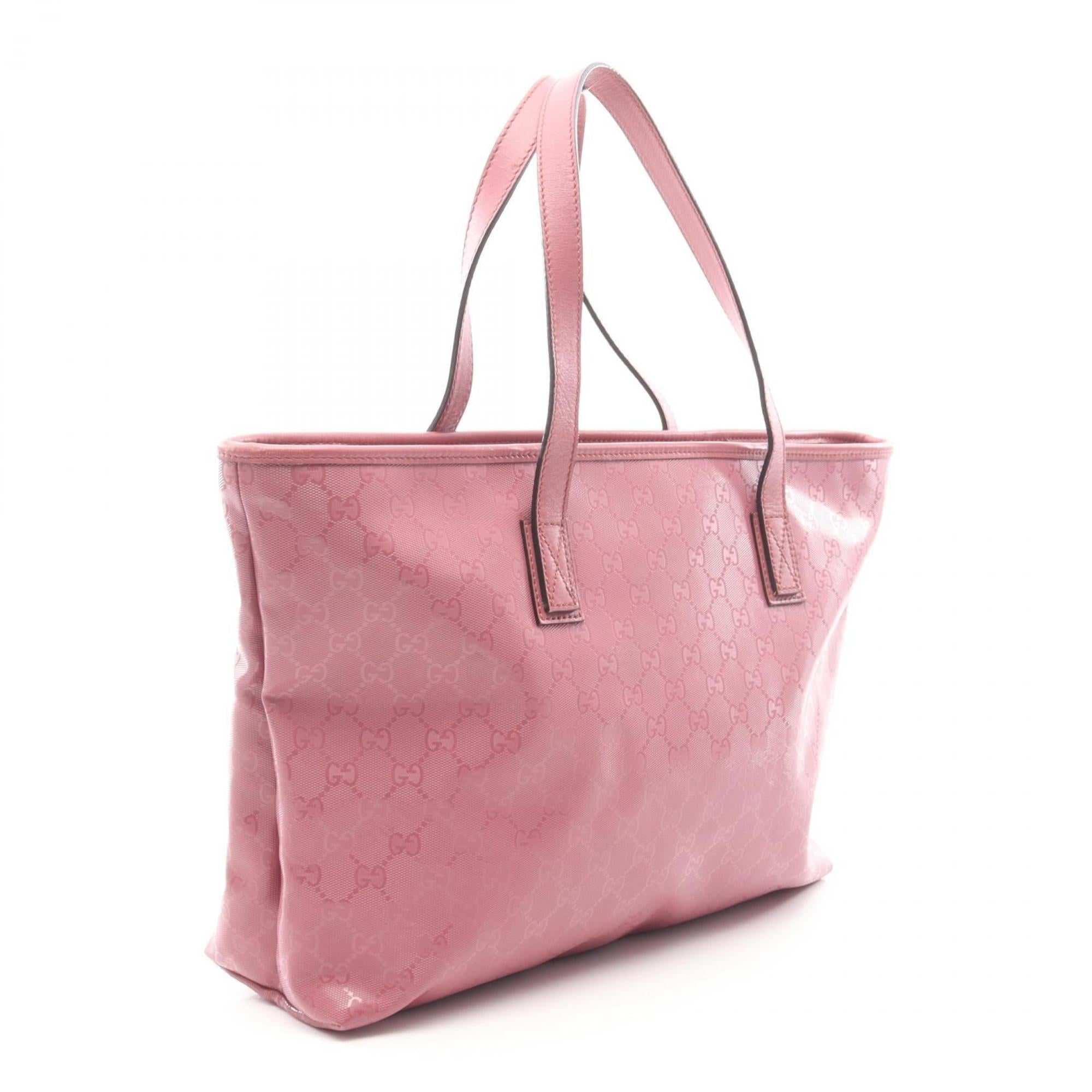 Gucci Pink Coated Canvas Leather Handbag Tote Bag (Pre-Owned)