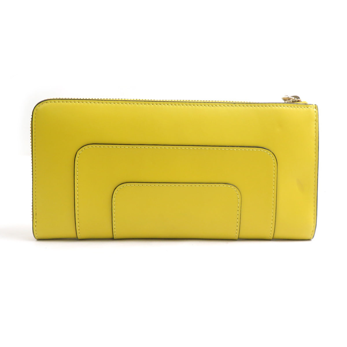 Bvlgari Pink Yellow Leather Long Wallet (Bi-Fold) (Pre-Owned)