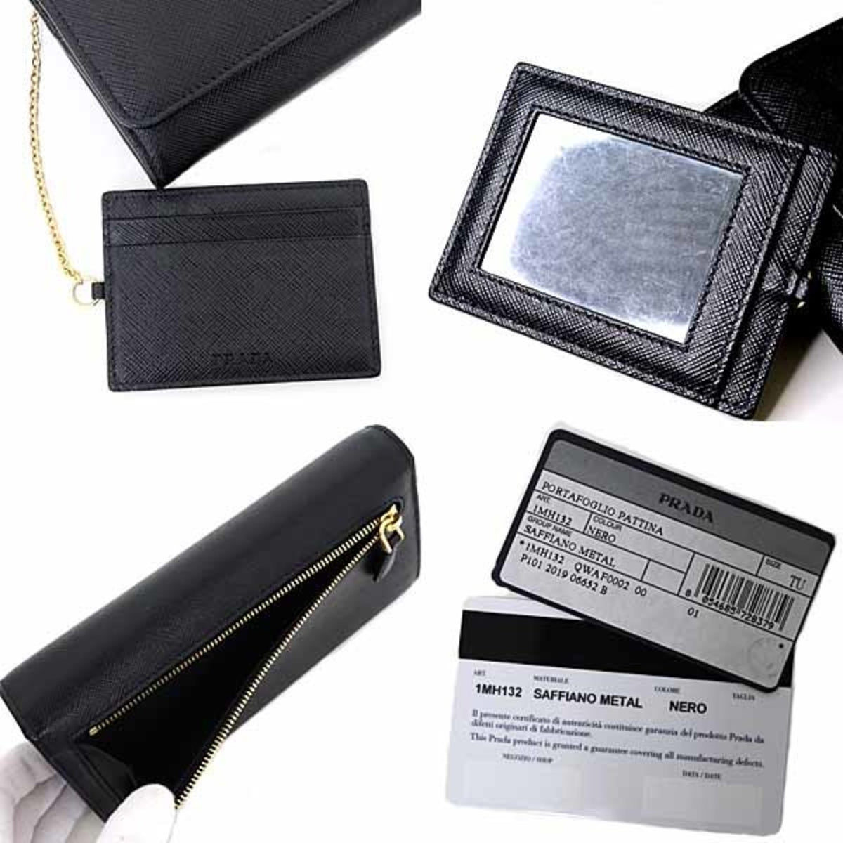 Prada Black Nero Saffiano Long Wallet (Bi-Fold) (Pre-Owned)