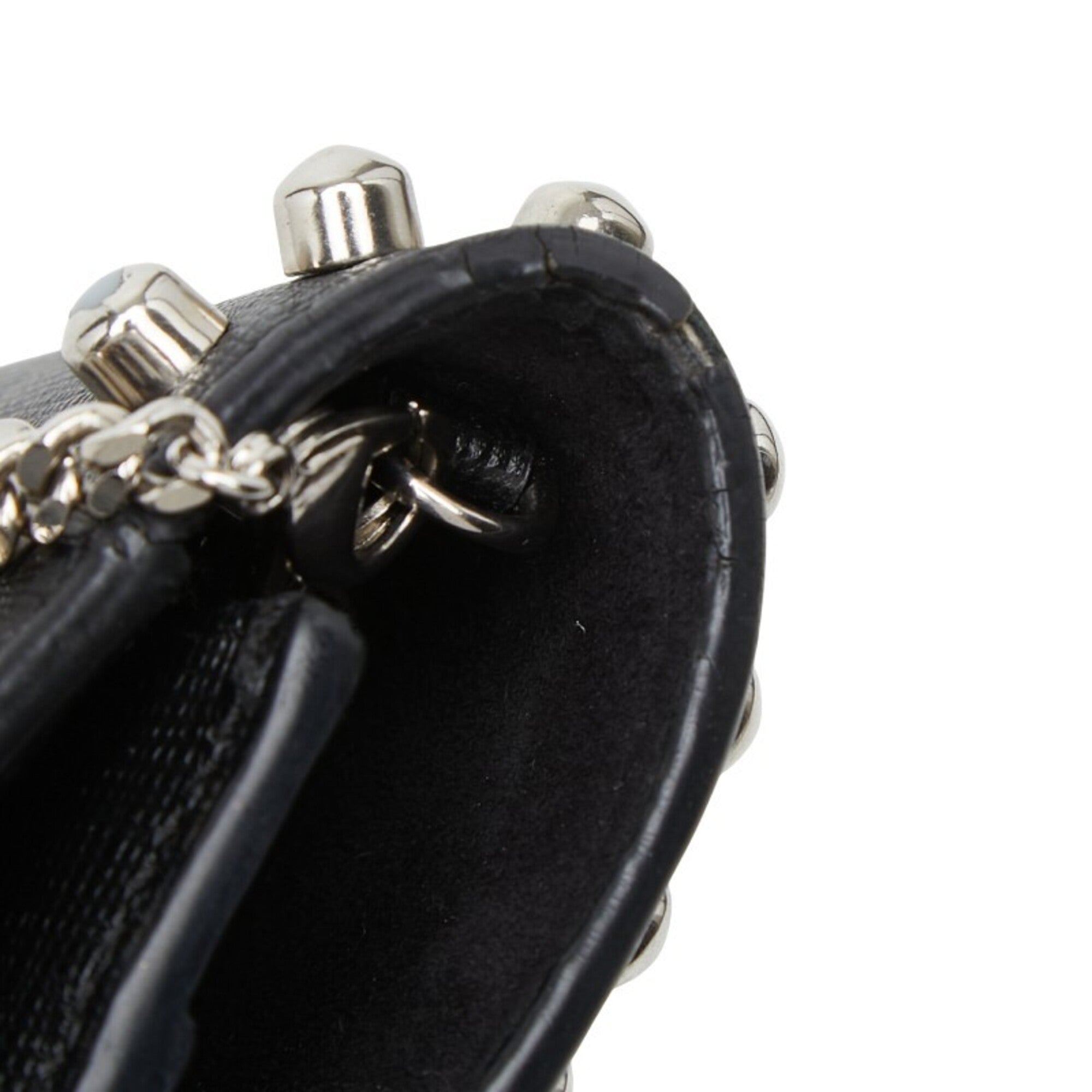 Fendi Black Multi-Color Leather Fur Shoulder Bag (Pre-Owned)
