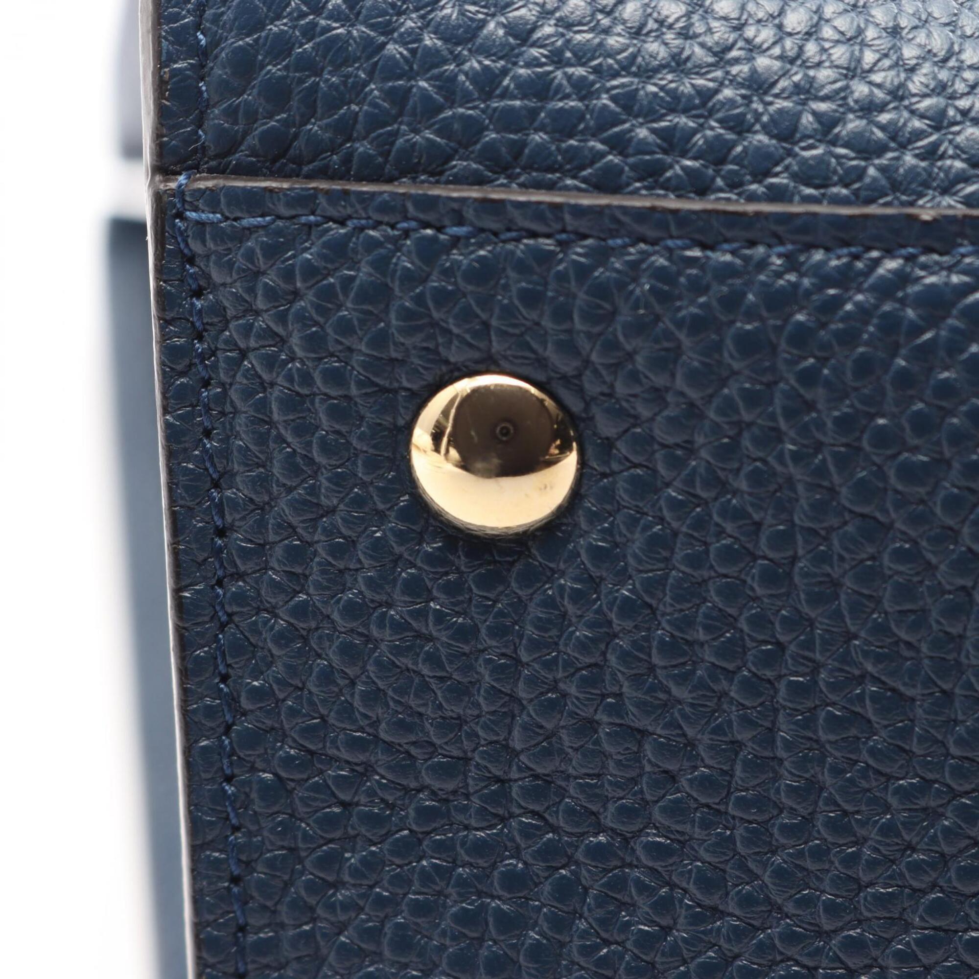 Salvatore Ferragamo Blue Leather Handbag Tote Bag (Pre-Owned)