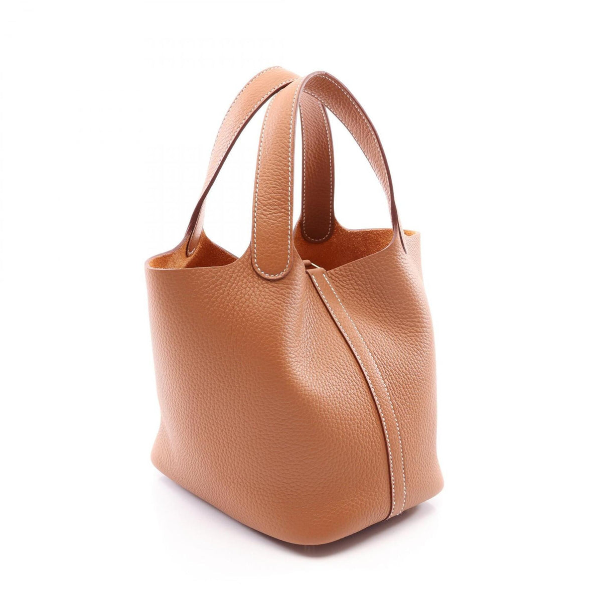 Hermes Brown Gold Taurillon Clemence Leather Leather Handbag (Pre-Owned)
