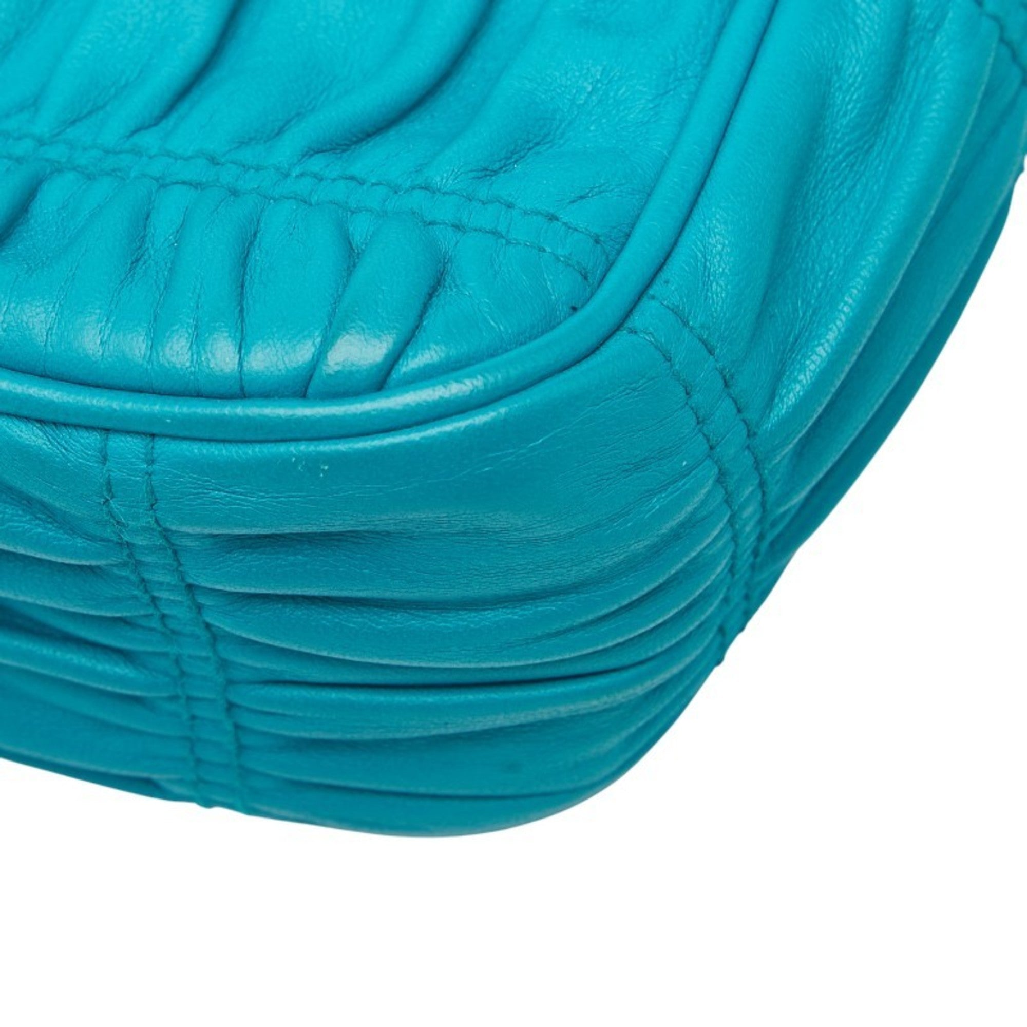 Prada Blue Leather Shoulder Bag (Pre-Owned)