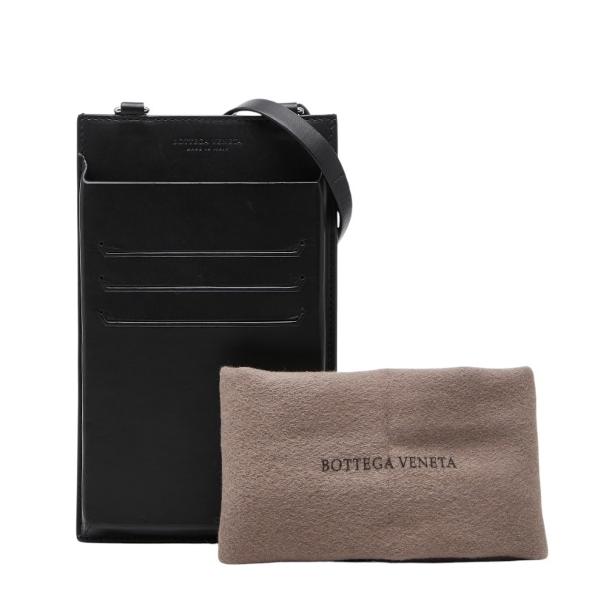 Bottega Veneta Black Blue Leather Phone Wallet (Pre-Owned)