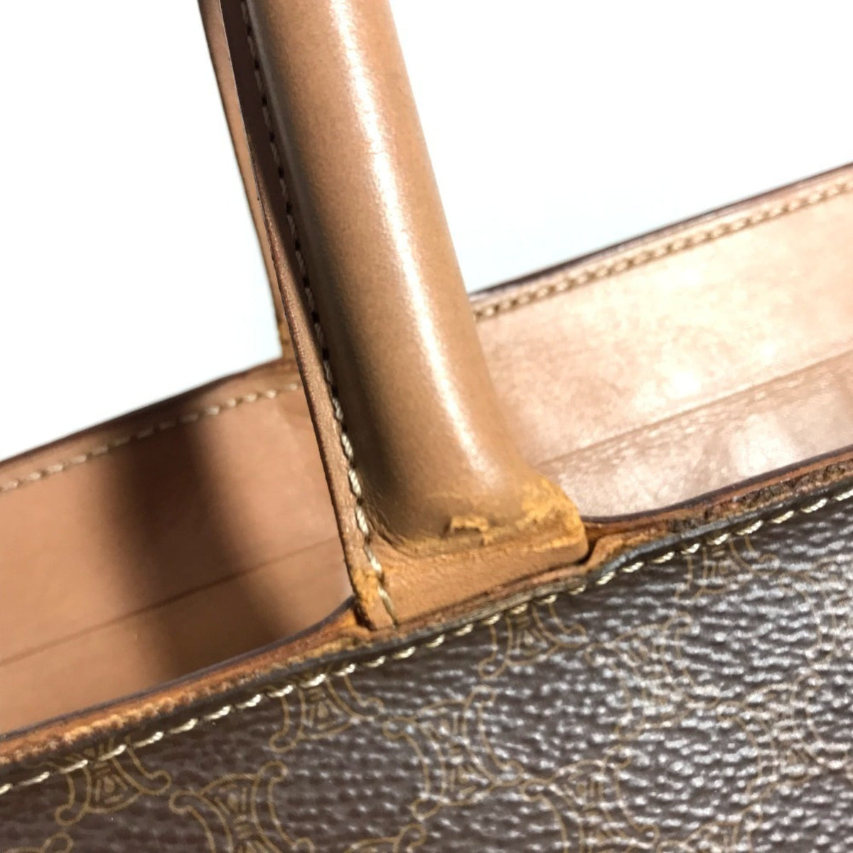 Celine Brown Leather Handbag Tote Bag (Pre-Owned)