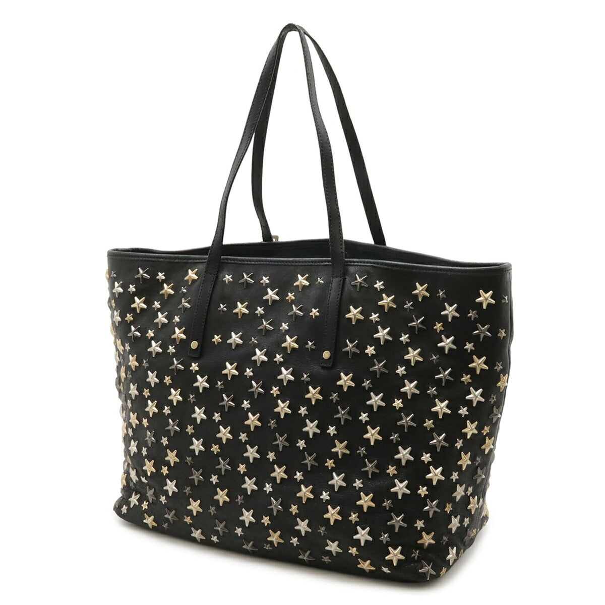 Jimmy Choo Black Leather Shoulder Bag Tote Bag (Pre-Owned)