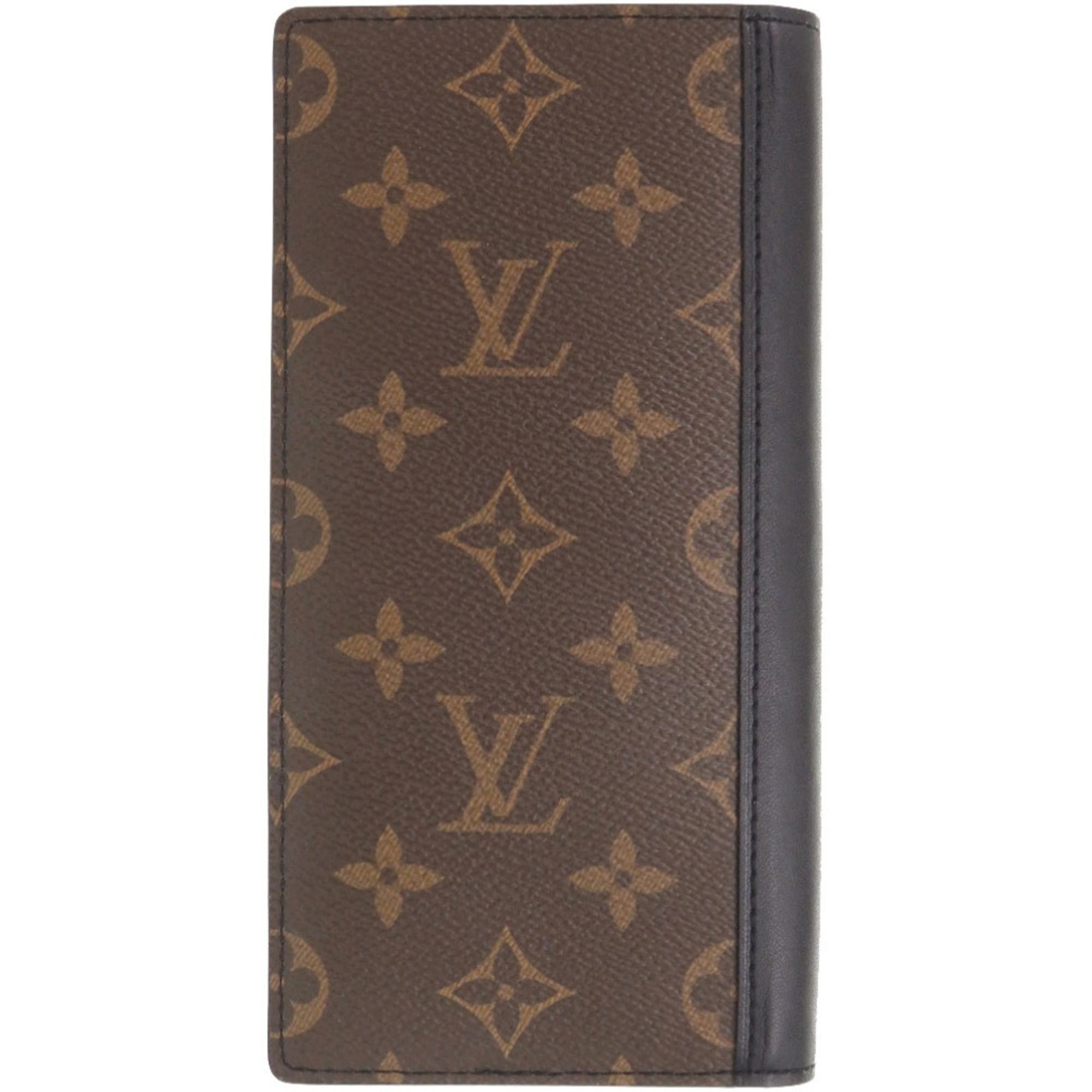 Louis Vuitton Monogram Macassar Black Brown Monogram Macassar Long Wallet (Bi-Fold) (Pre-Owned)