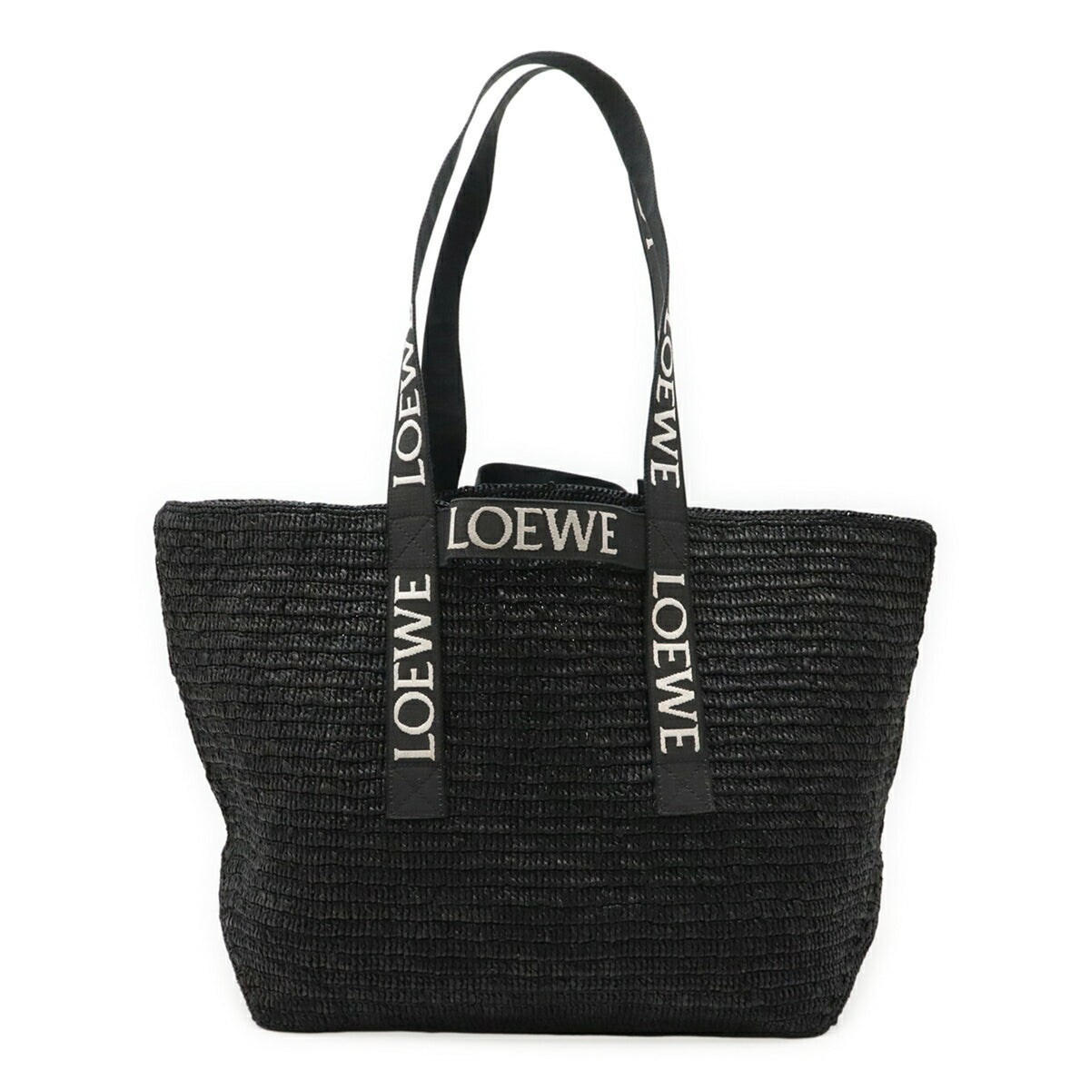 Loewe Black Raffia Shoulder Bag Tote Bag (Pre-Owned)
