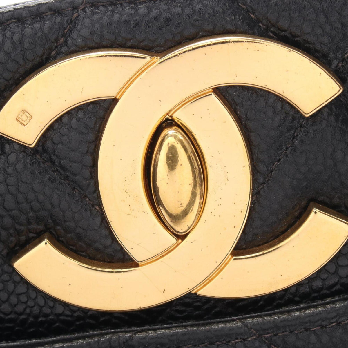 Chanel Matelasse Black Grained Calfskin Handbag Tote Bag (Pre-Owned)