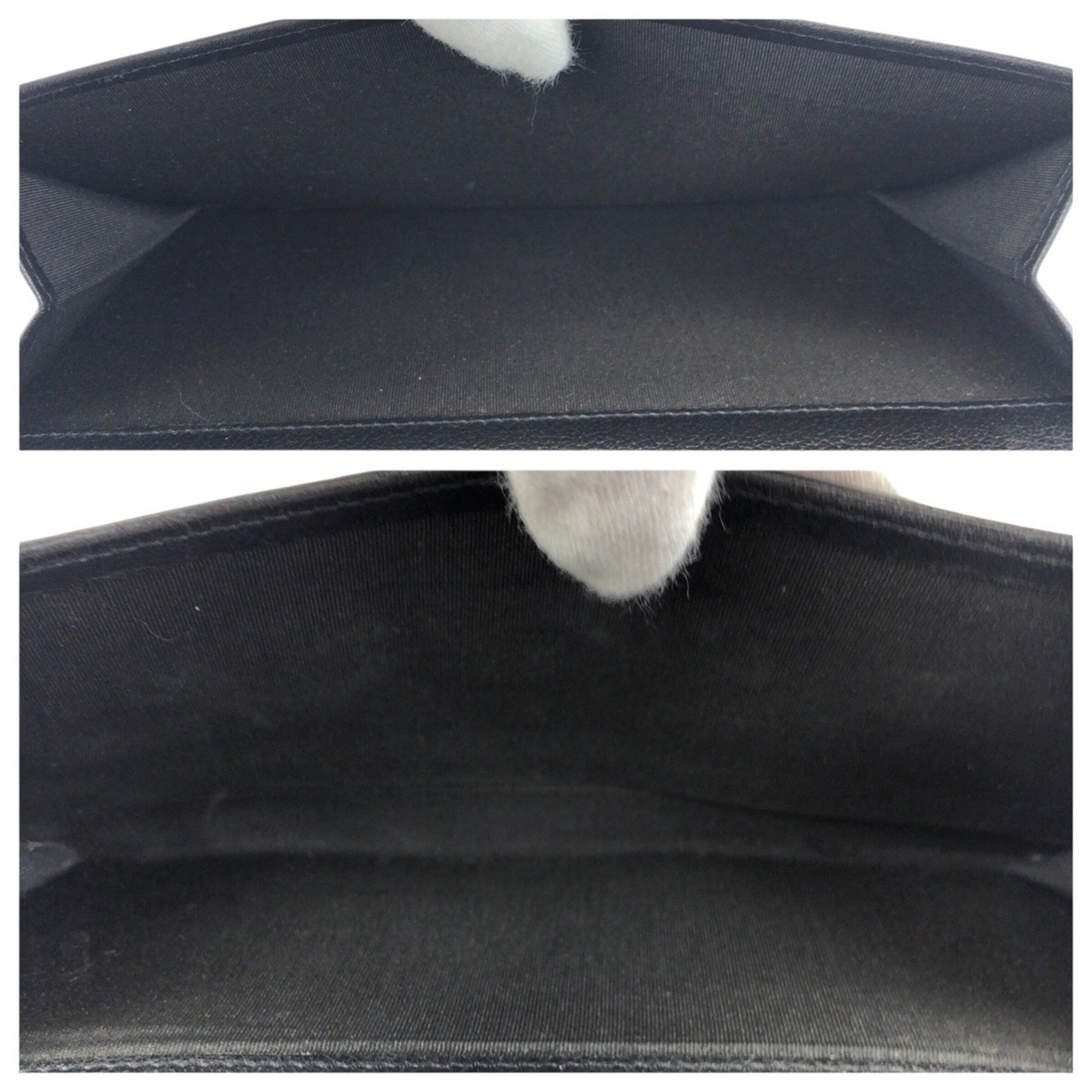 Chanel Black Leather Long Wallet (Bi-Fold) (Pre-Owned)