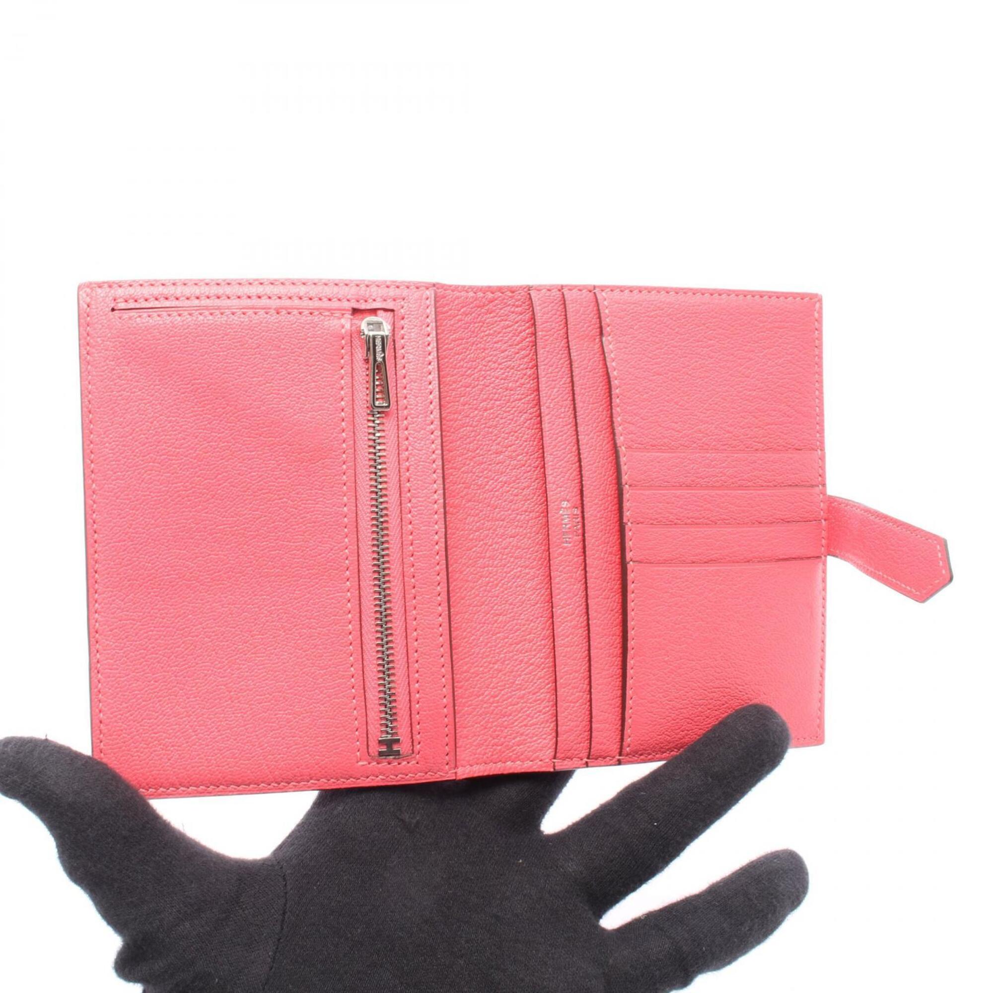 Hermes Pink Chevre Leather Wallet (Bi-Fold) (Pre-Owned)