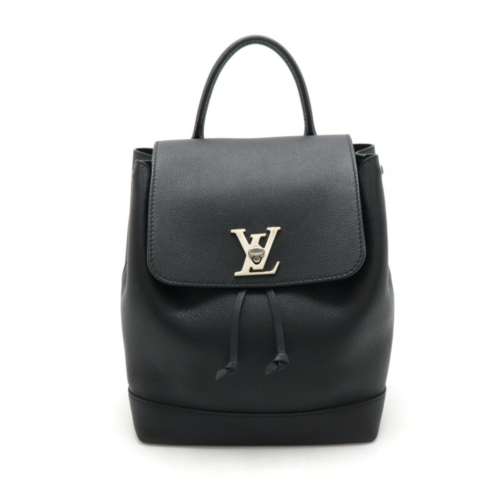 Louis Vuitton Black Noir Leather Backpack (Pre-Owned)