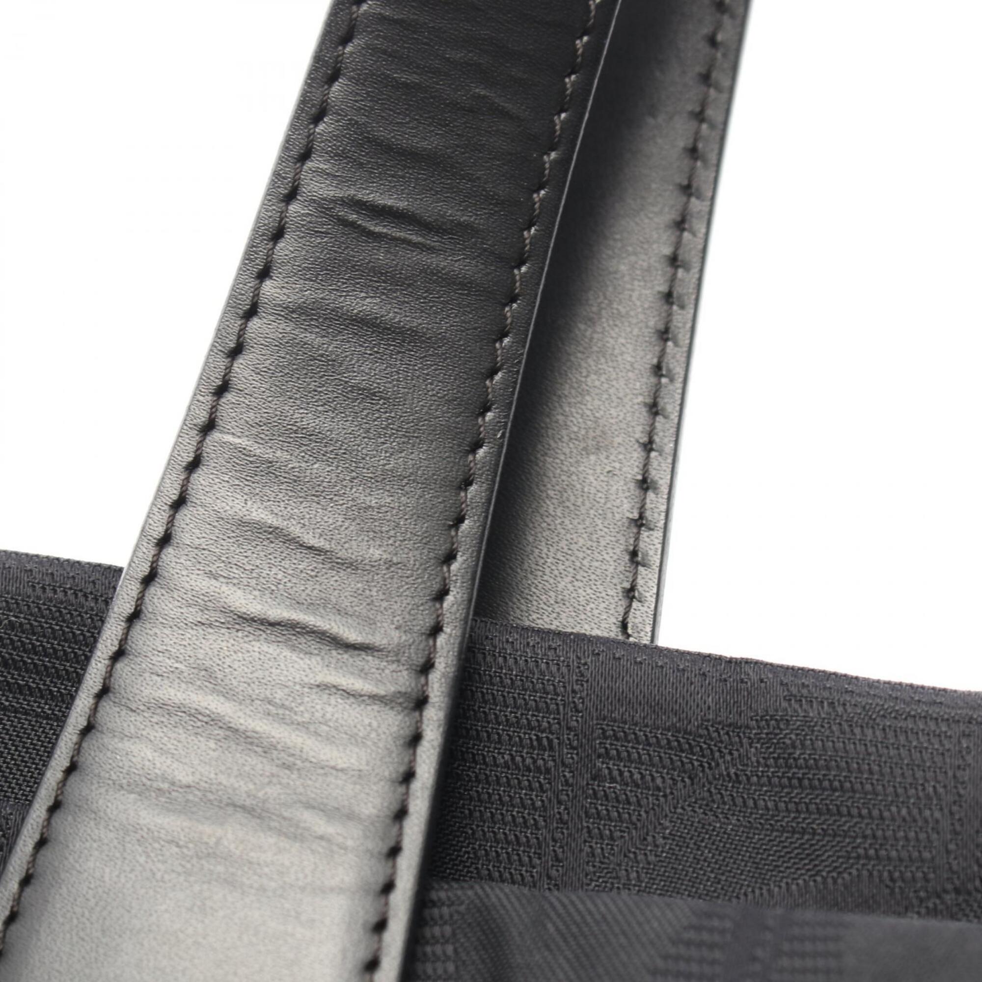 Chanel Black Leather Nylon Canvas Handbag Tote Bag (Pre-Owned)