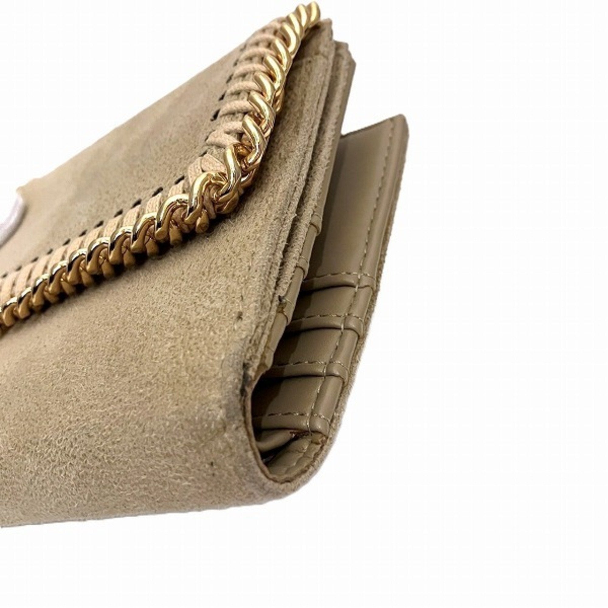 Stella Mccartney Beige Gold Faux Leather Wallet (Bi-Fold) (Pre-Owned)