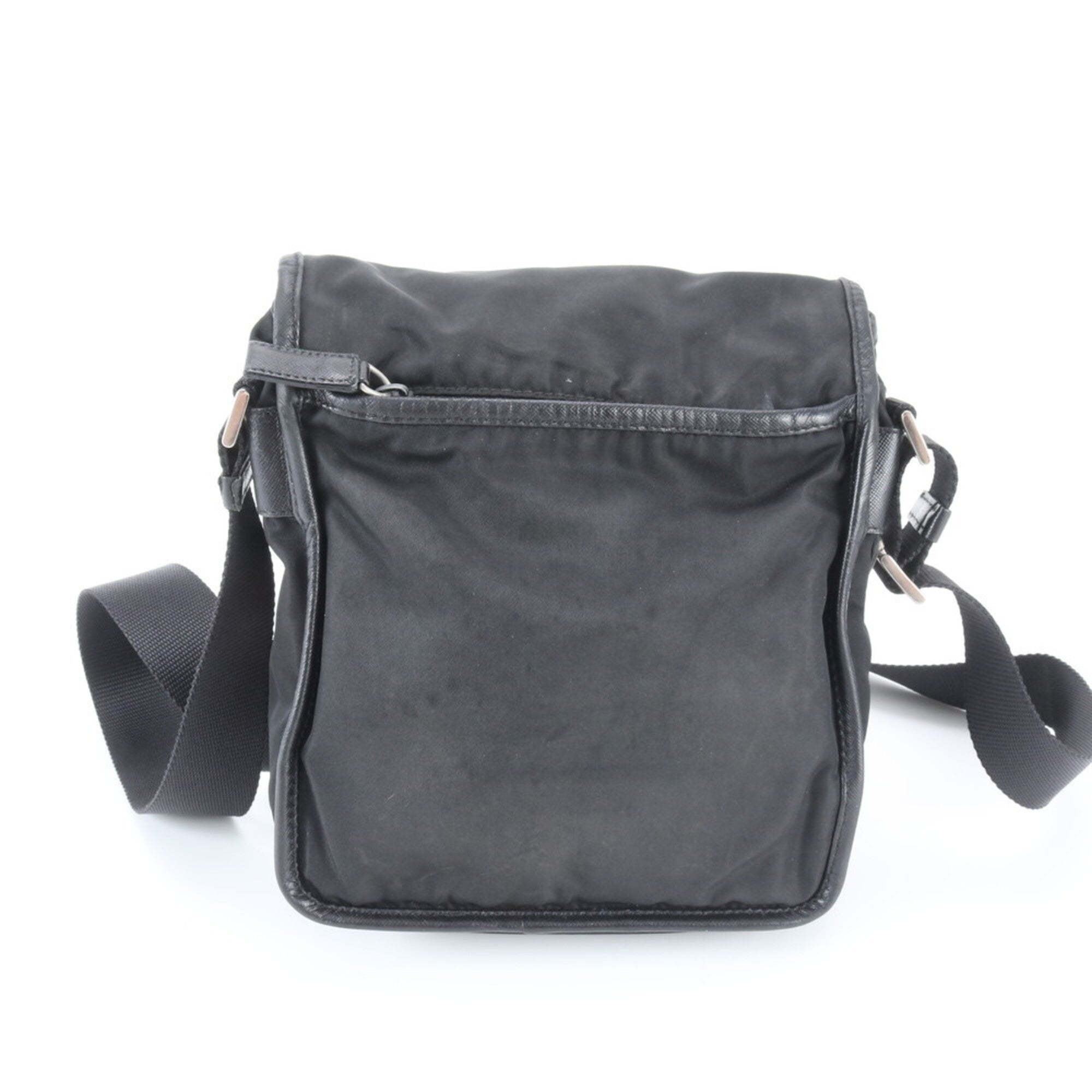 Prada Black Nylon Leather Shoulder Bag (Pre-Owned)