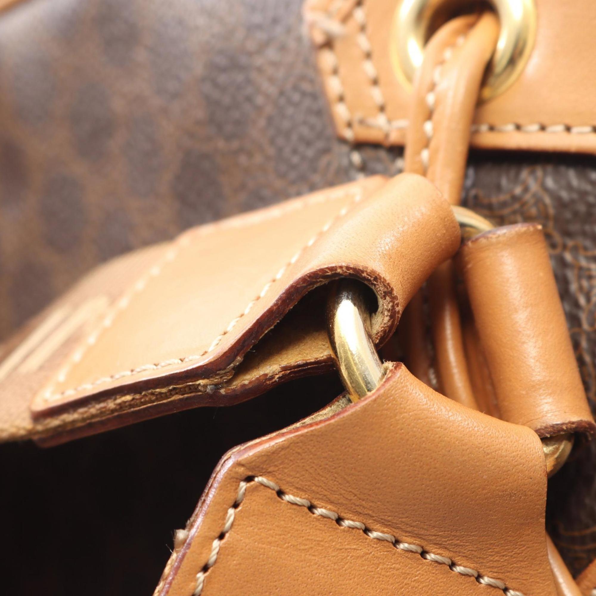 Celine Brown Coated Canvas Leather Backpack (Pre-Owned)