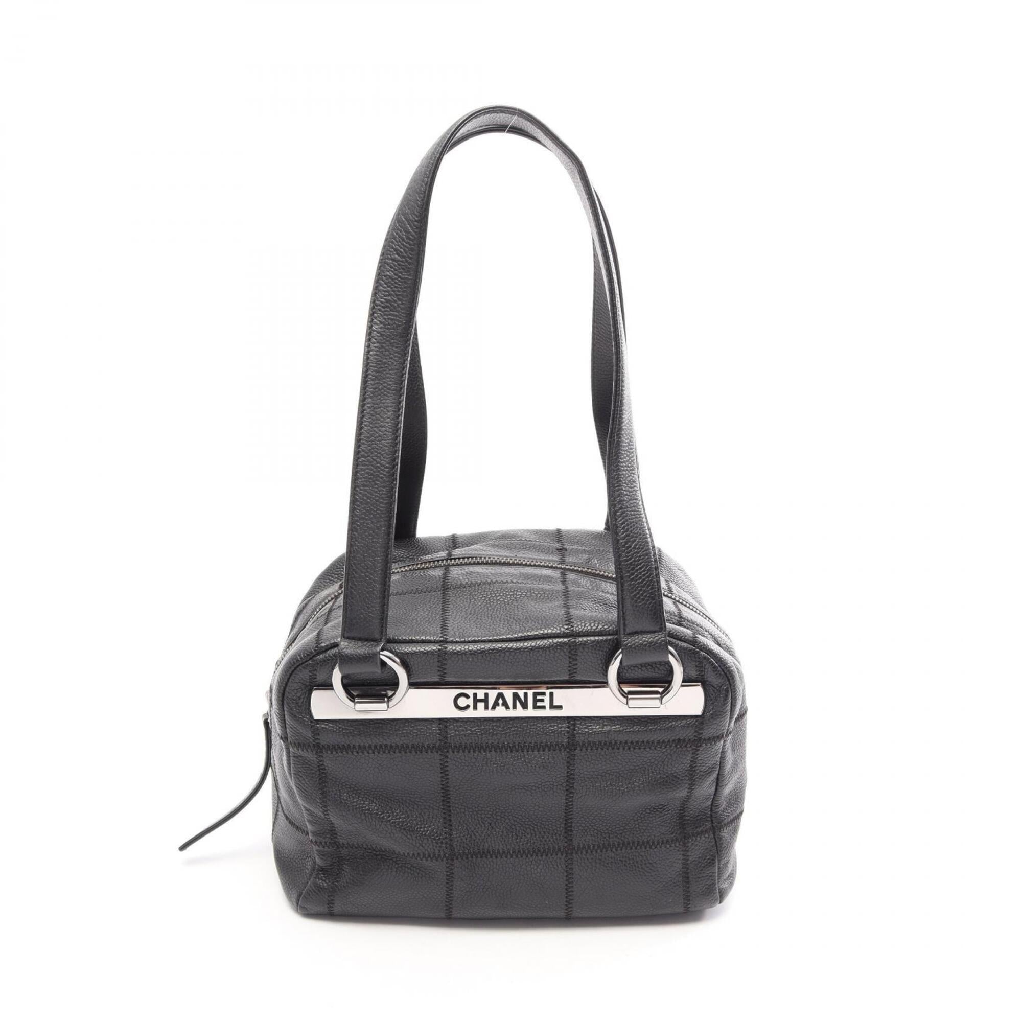 Chanel Black Grained Calfskin Handbag Tote Bag (Pre-Owned)
