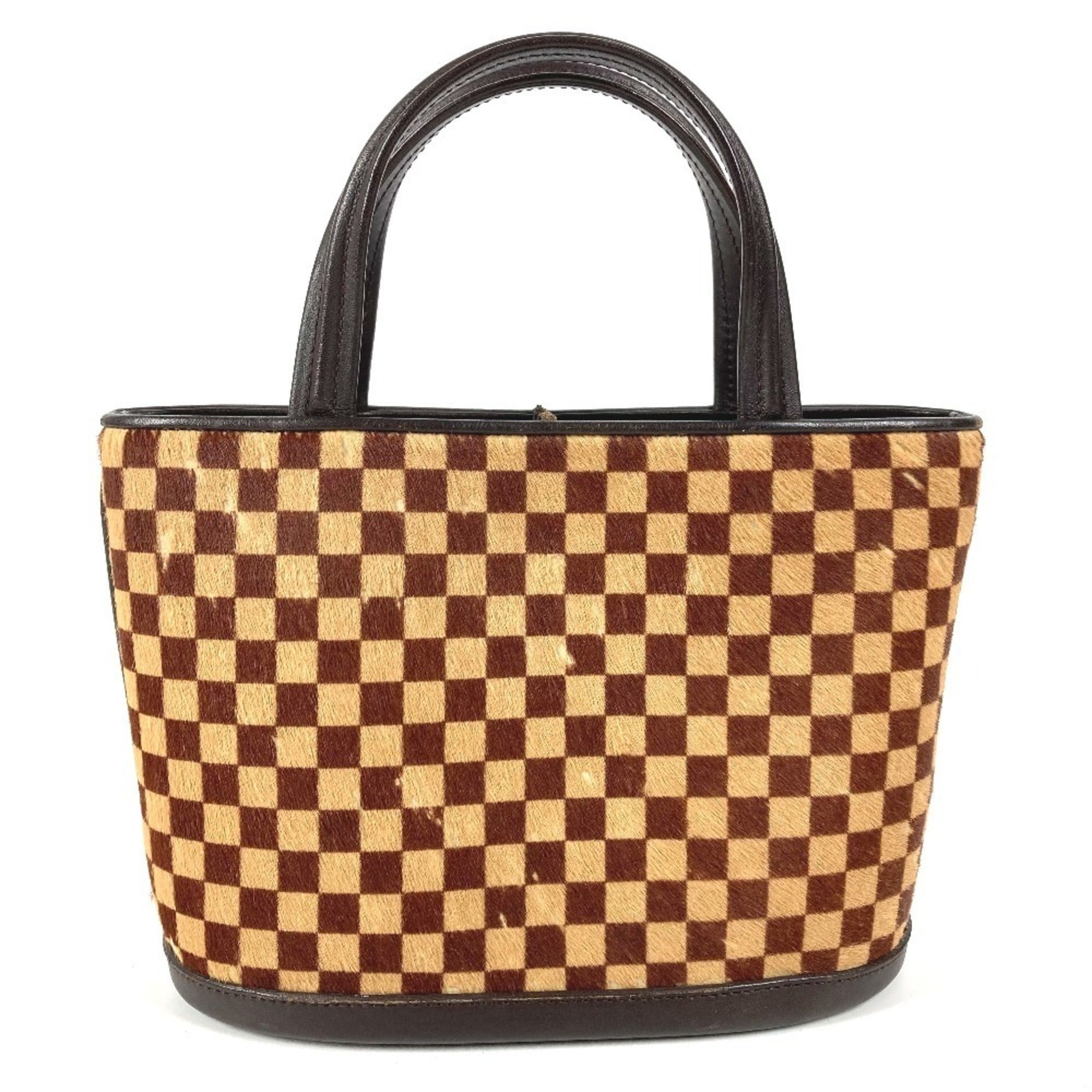 Louis Vuitton Beige Brown Leather Handbag Tote Bag (Pre-Owned)