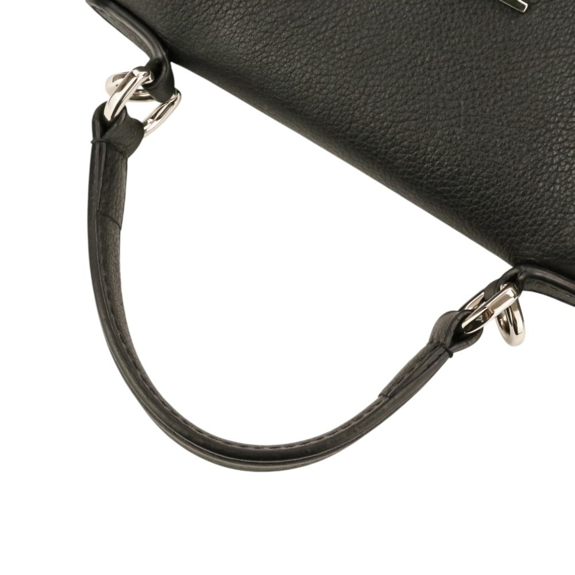 Louis Vuitton Black Leather Handbag Shoulder Bag (Pre-Owned)