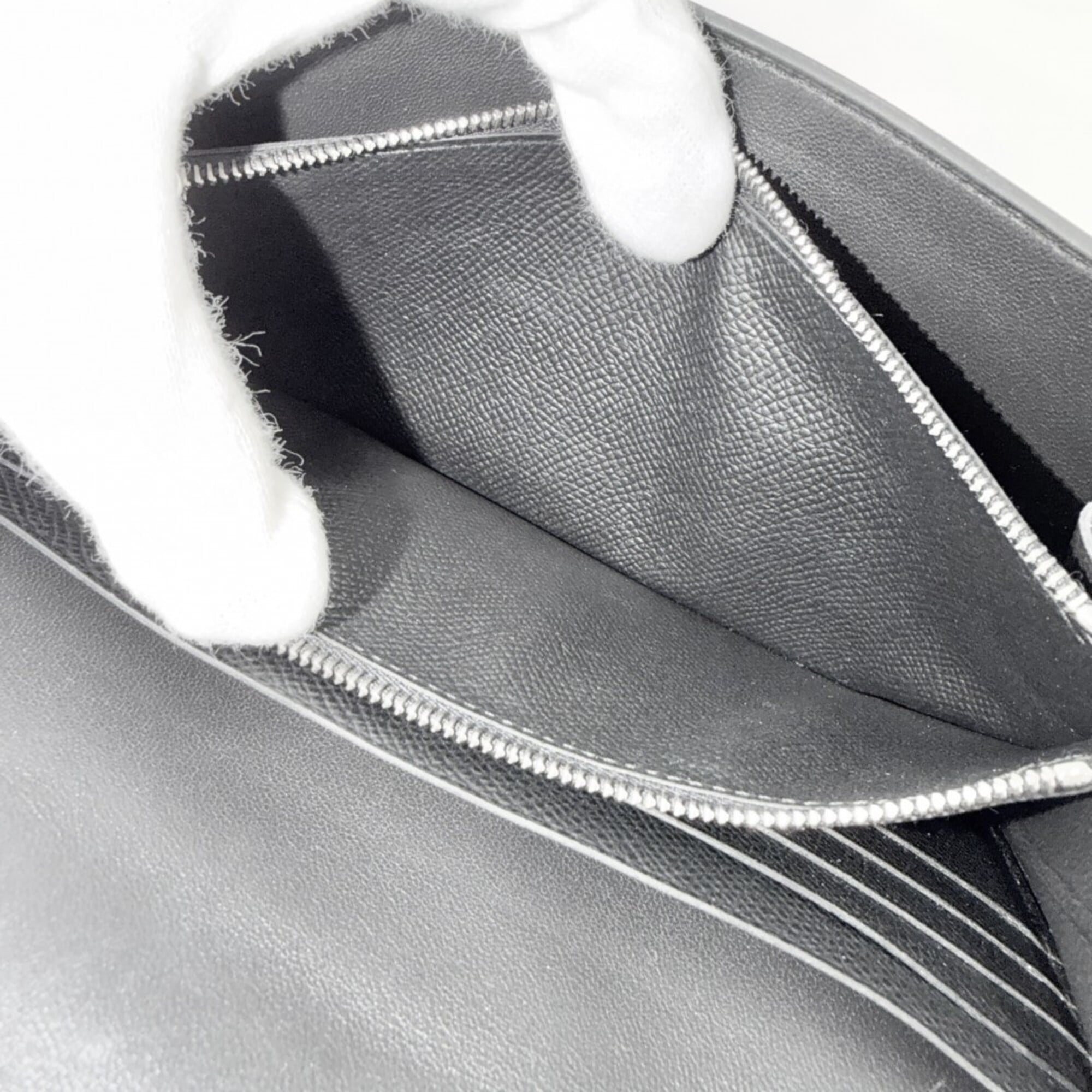 Hermes Black Epsom Leather Chain/Shoulder Wallet (Pre-Owned)