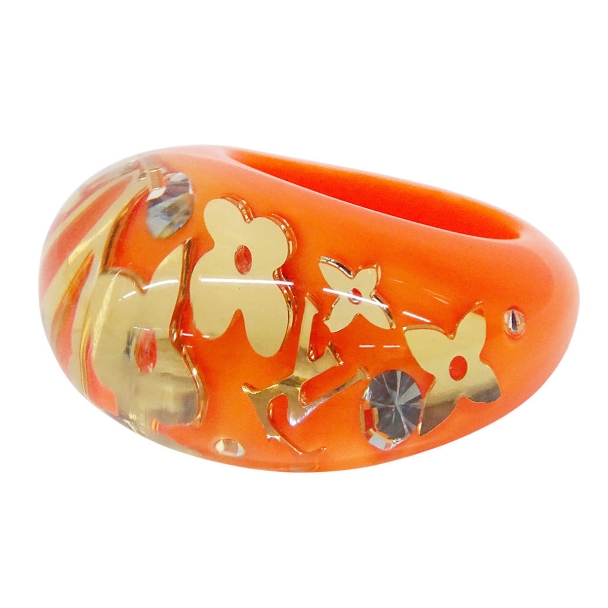 Louis Vuitton Orange Resin Band Ring (Pre-Owned)
