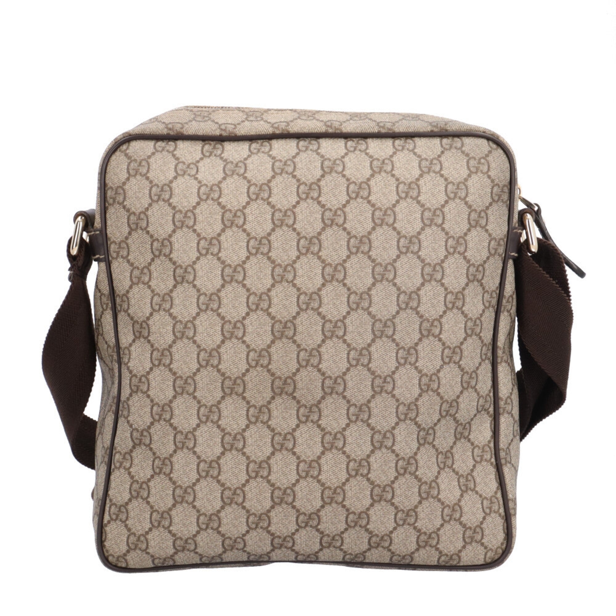 Gucci Beige Brown Gg Supreme Canvas Messenger Bag Shoulder Bag (Pre-Owned)