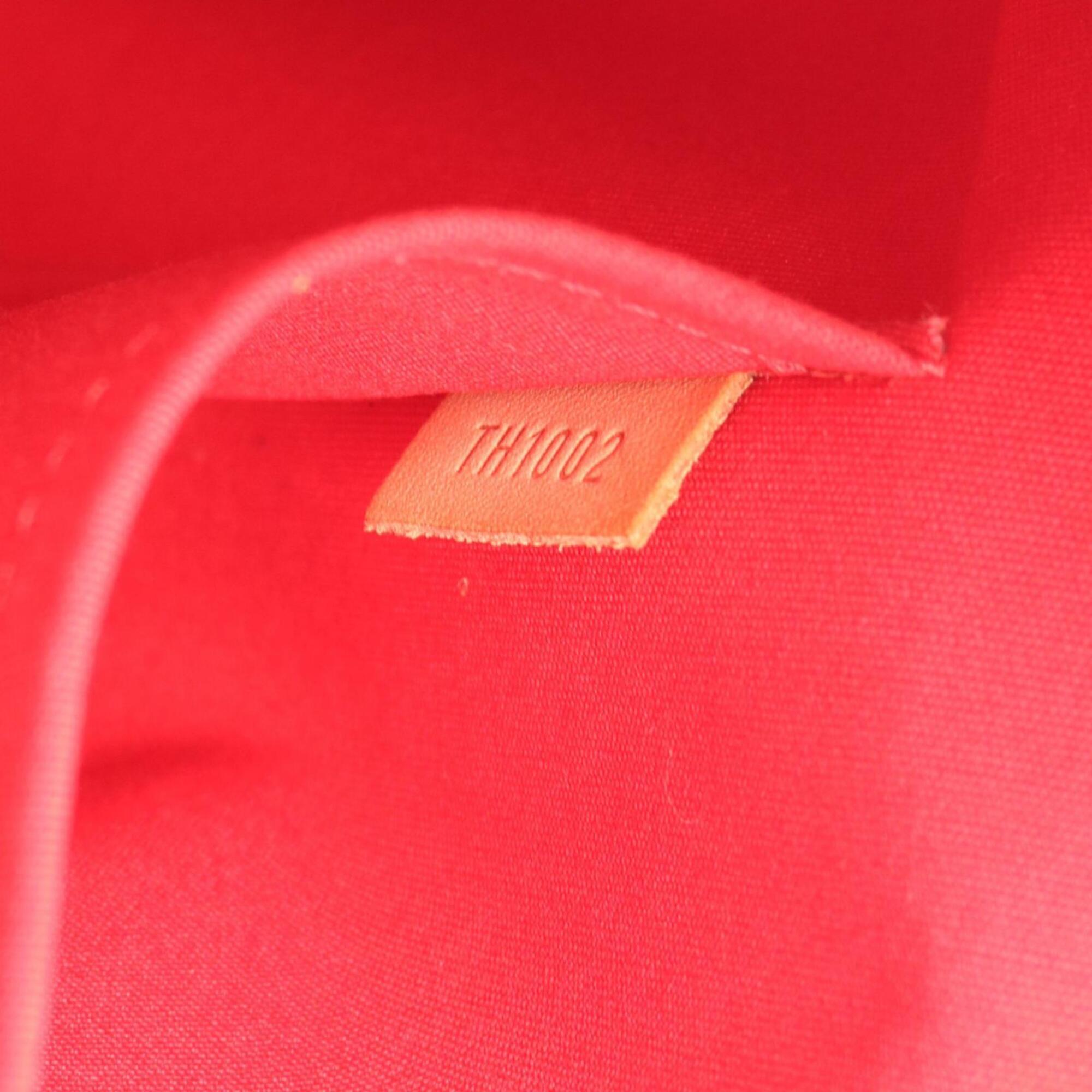 Louis Vuitton Red Color Rouge Vernis Leather Handbag Tote Bag (Pre-Owned)