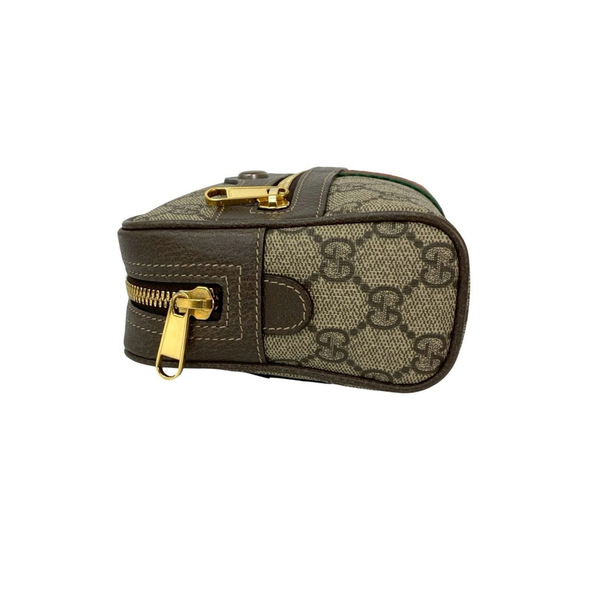 Gucci Brown Green Red Color Leather Pvc Shoulder Bag Sling Bag (Pre-Owned)