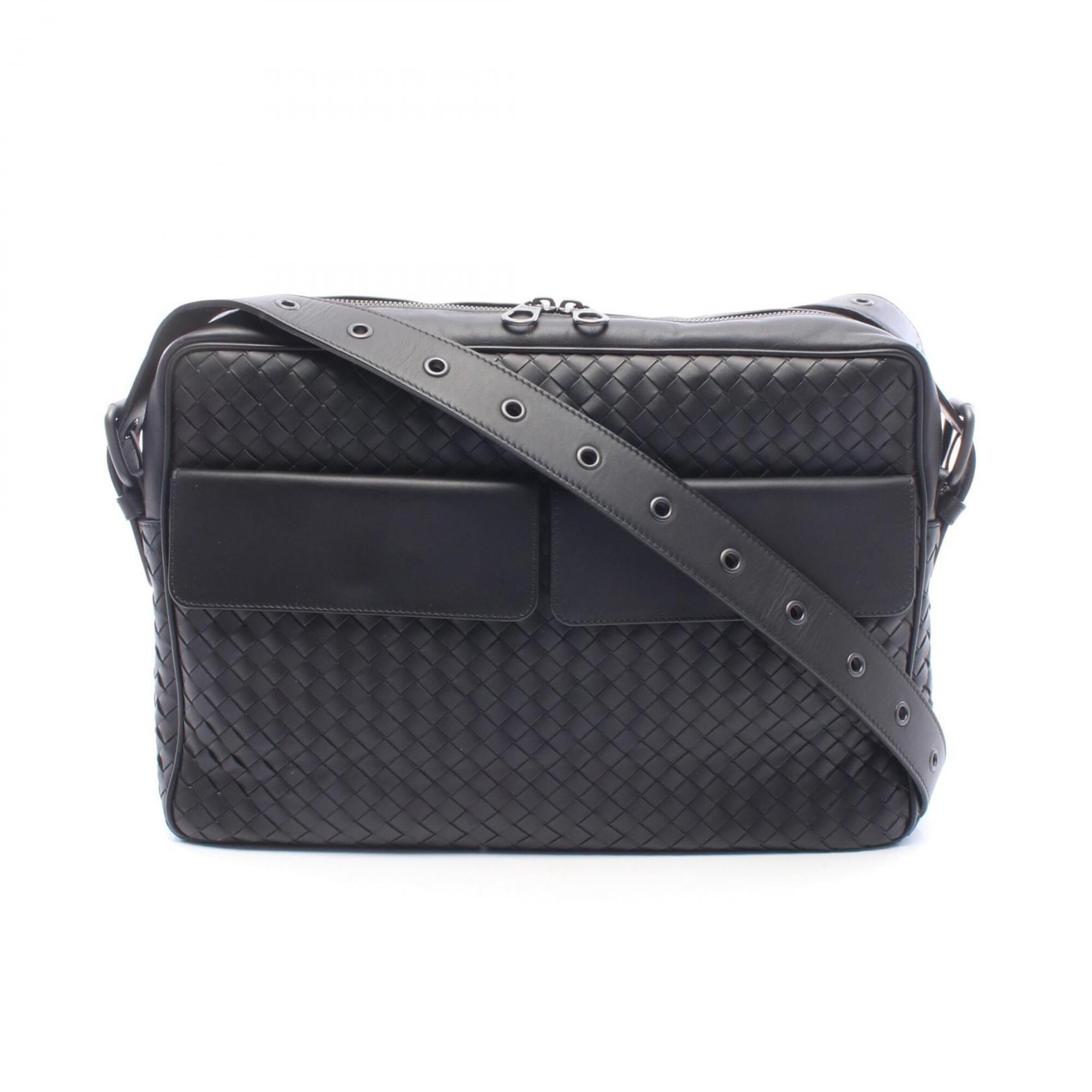 Bottega Veneta Black Intrecciato Handbag Shoulder Bag (Pre-Owned)