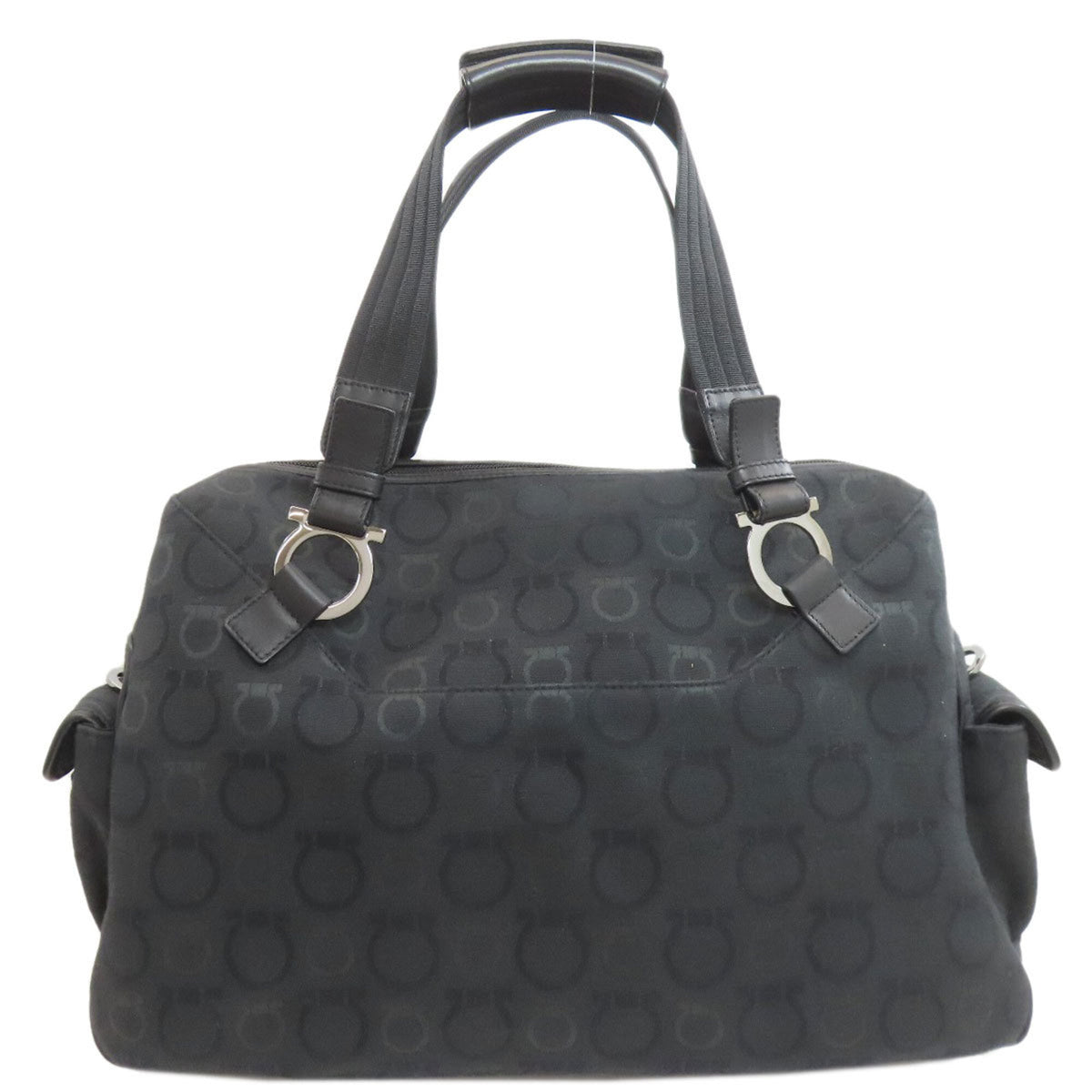 Salvatore Ferragamo Black Canvas Boston Bag (Pre-Owned)