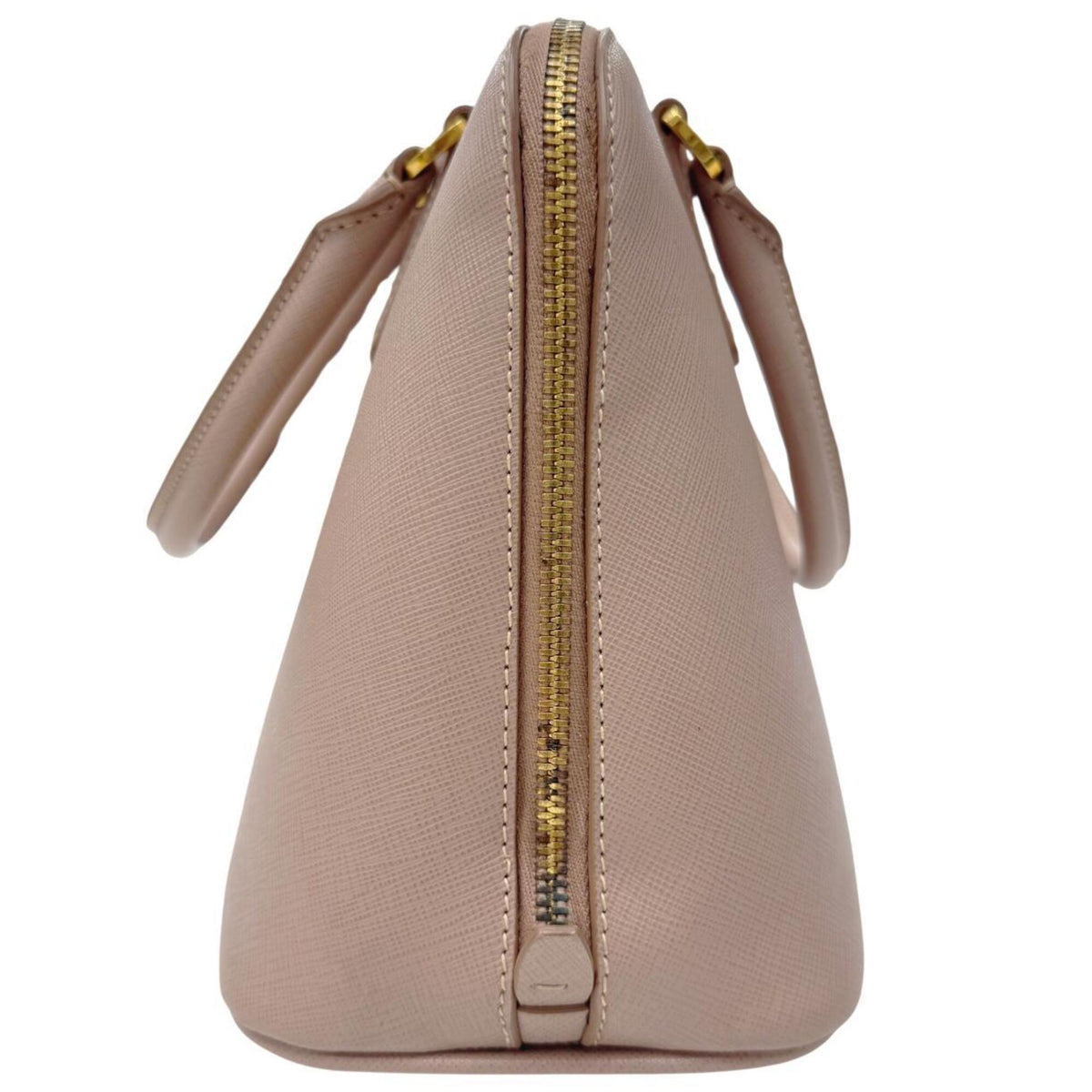 Prada Saffiano Pink Beige Leather Handbag Shoulder Bag (Pre-Owned)