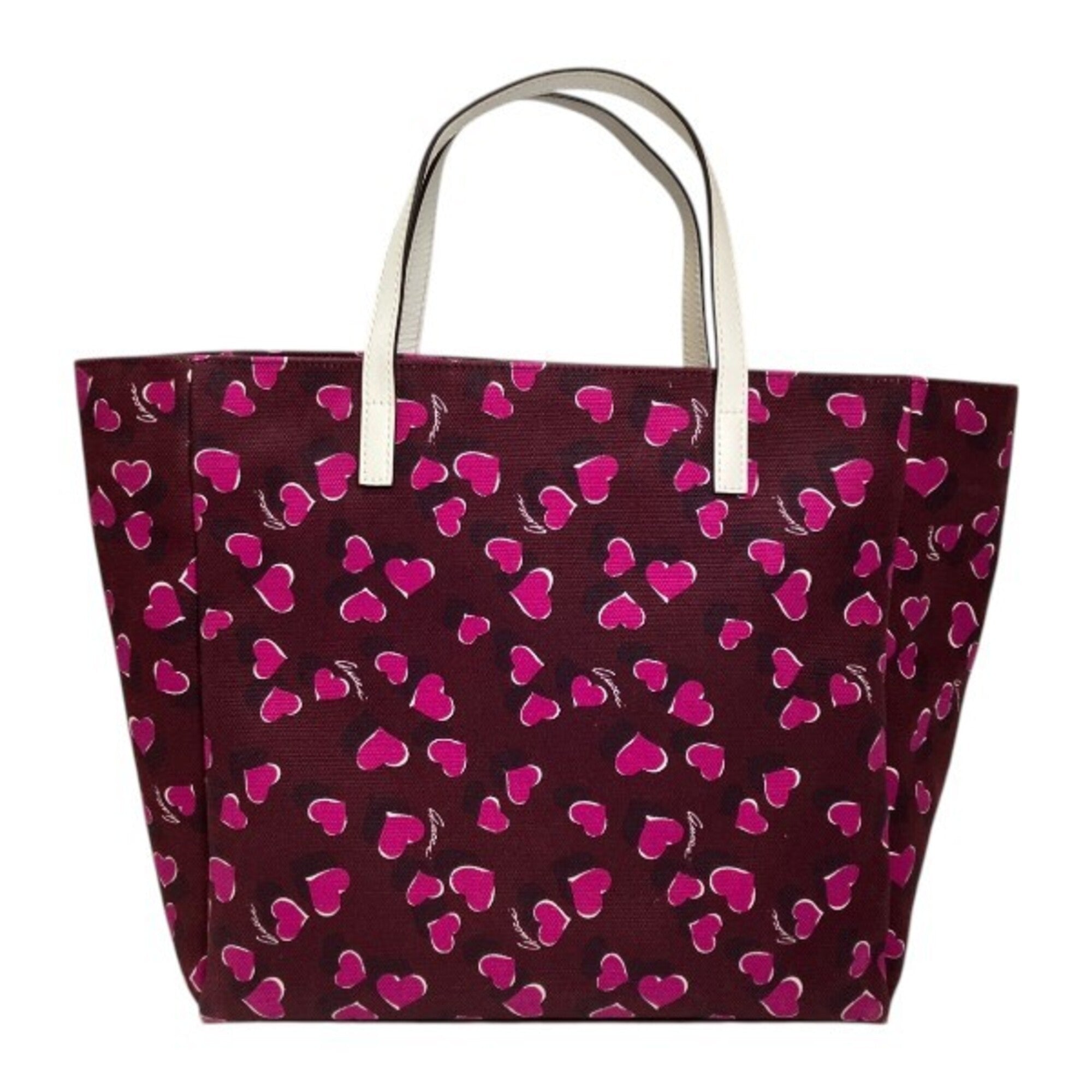 Gucci Purple Canvas Leather Handbag Tote Bag (Pre-Owned)