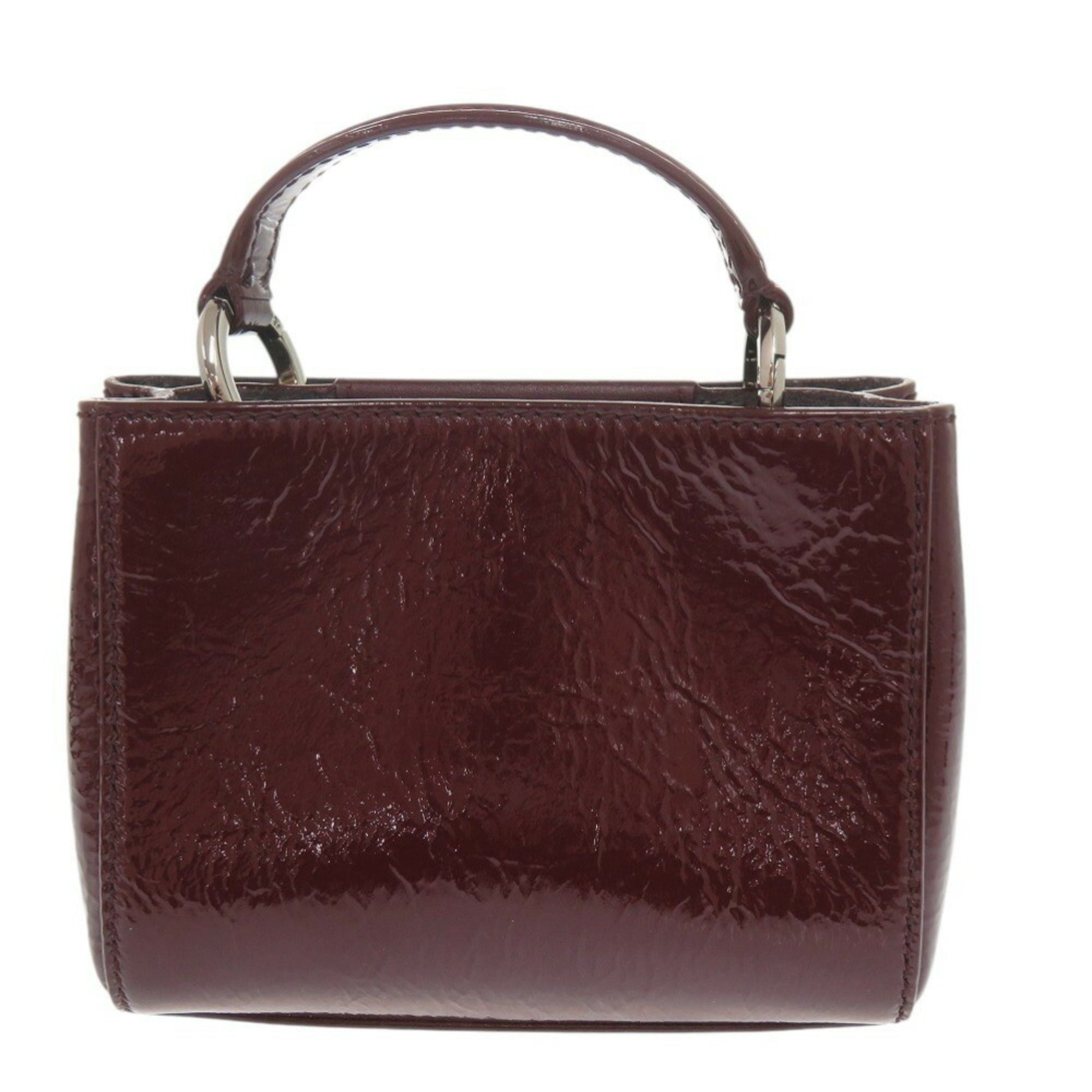 Jimmy Choo Bordeaux Patent Leather Handbag Shoulder Bag (Pre-Owned)