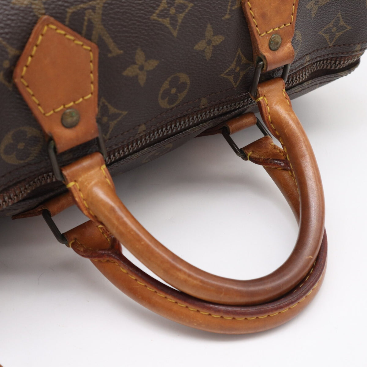 Louis Vuitton Beige Blue Brown Monogram Coated Canvas Leather Handbag (Pre-Owned)