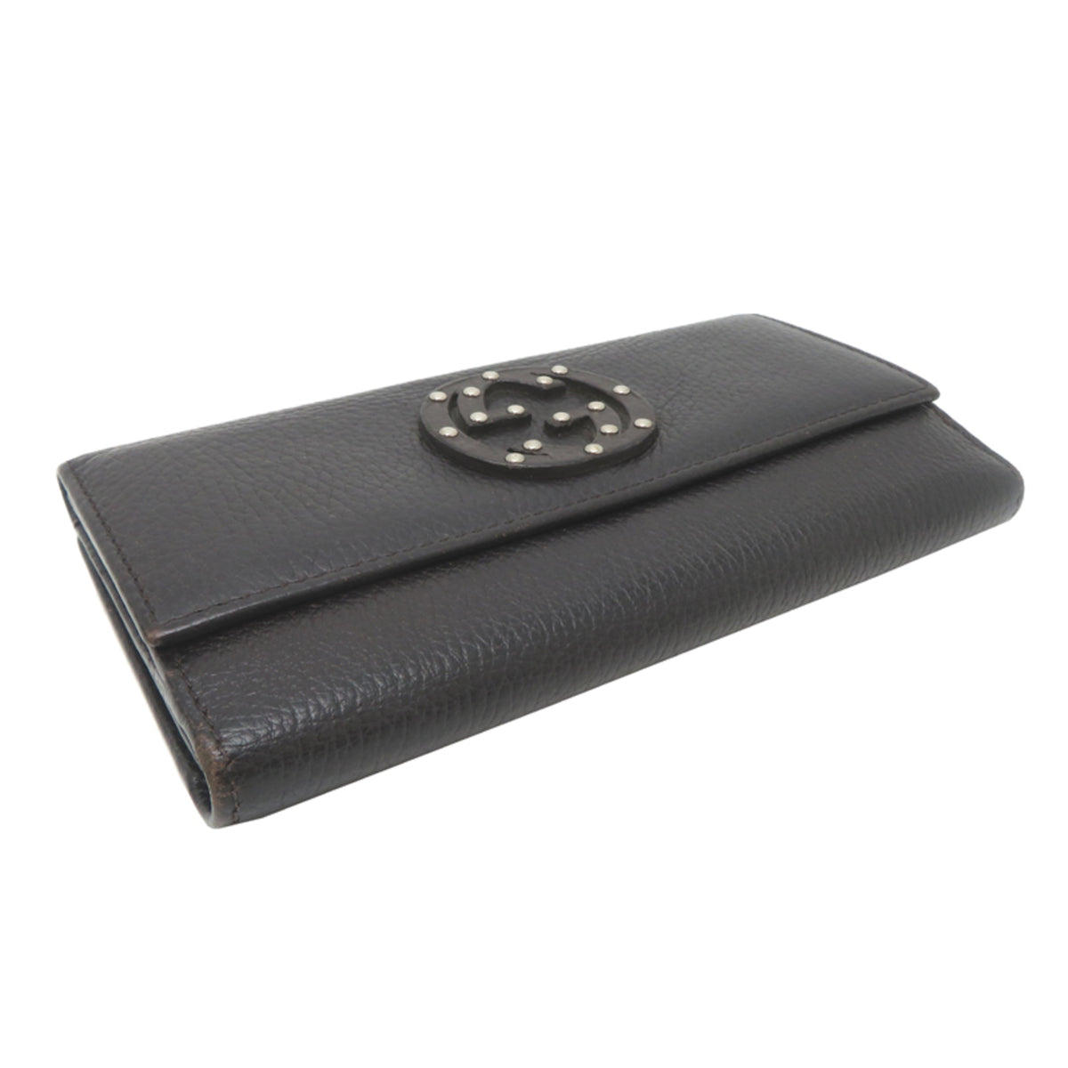 Gucci Black Leather Long Wallet (Bi-Fold) (Pre-Owned)