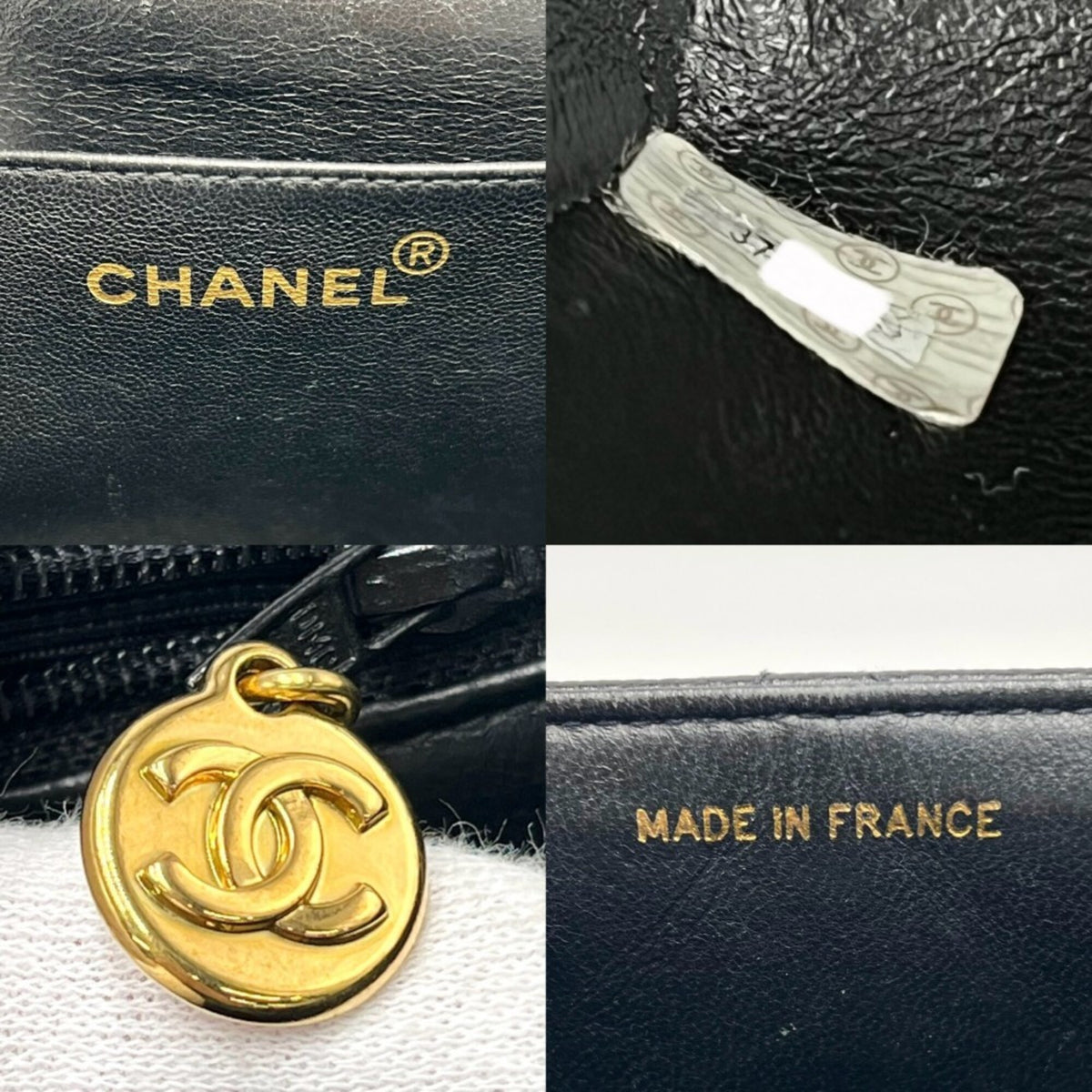 Chanel Black Grained Calfskin Handbag (Pre-Owned)