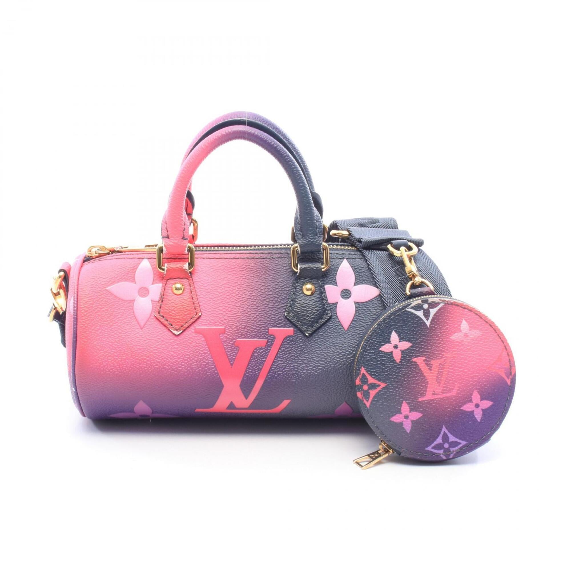Louis Vuitton Navy Pink Purple Leather Handbag Pouch (Pre-Owned)