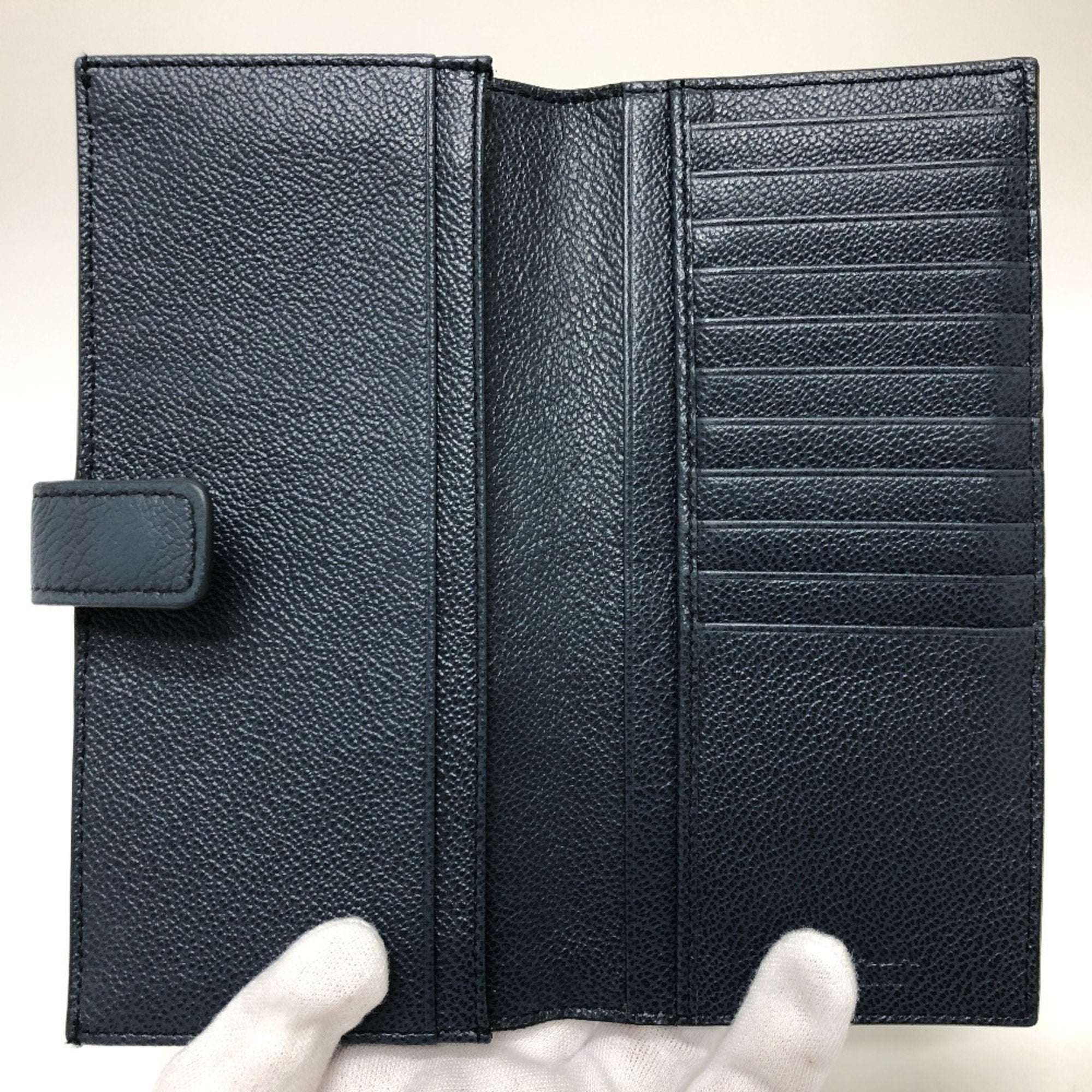 Prada Blue Leather Long Wallet (Bi-Fold) (Pre-Owned)